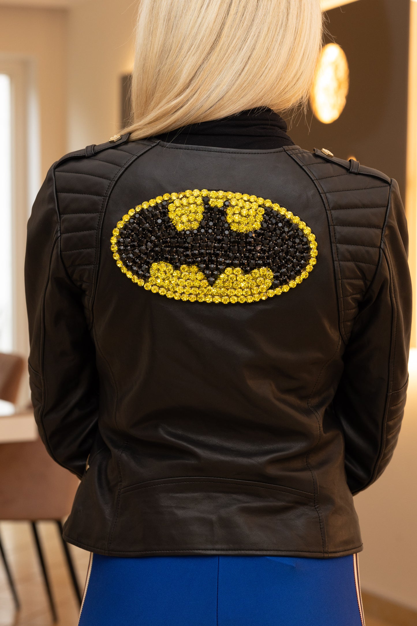 PHILIPP PLEIN giacca in pelle taglia BATMAN. XS/S/M come nuovi