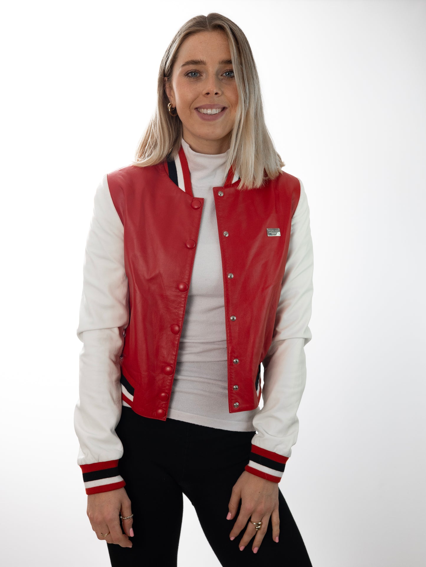 PHILIPP PLEIN giacca in pelle JOY XS/S Tucano LUXURY Cristalli Stile Bomber