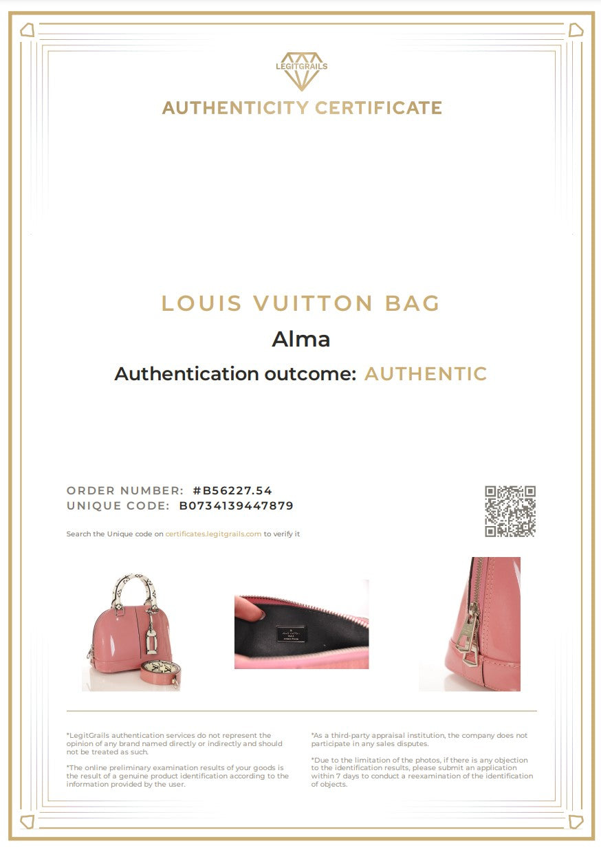 LOUIS VUITTON ALMA BB VERNIS Rose Blush M54704 - SONDERMODELL