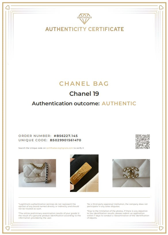 CHANEL 19 weißes Leder Large Size Chanel19