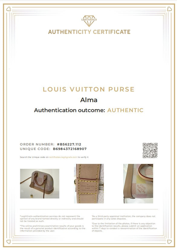 LOUIS VUITTON ALMA BB N40516 White