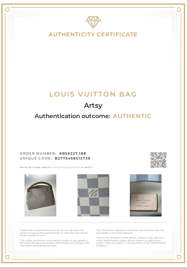 LOUIS VUITTON Artsy MM Damier Azur N41174