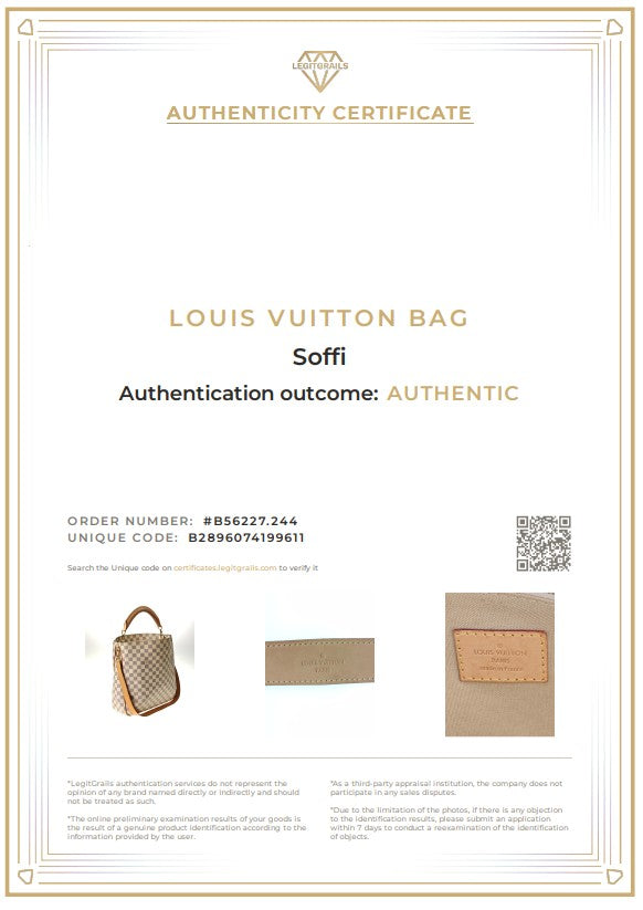 LOUIS VUITTON Soffi Damier Azur N41216