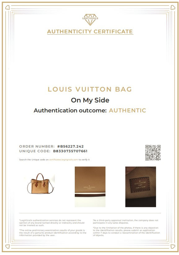 LOUIS VUITTON On My Side MM Leder Creme/braun