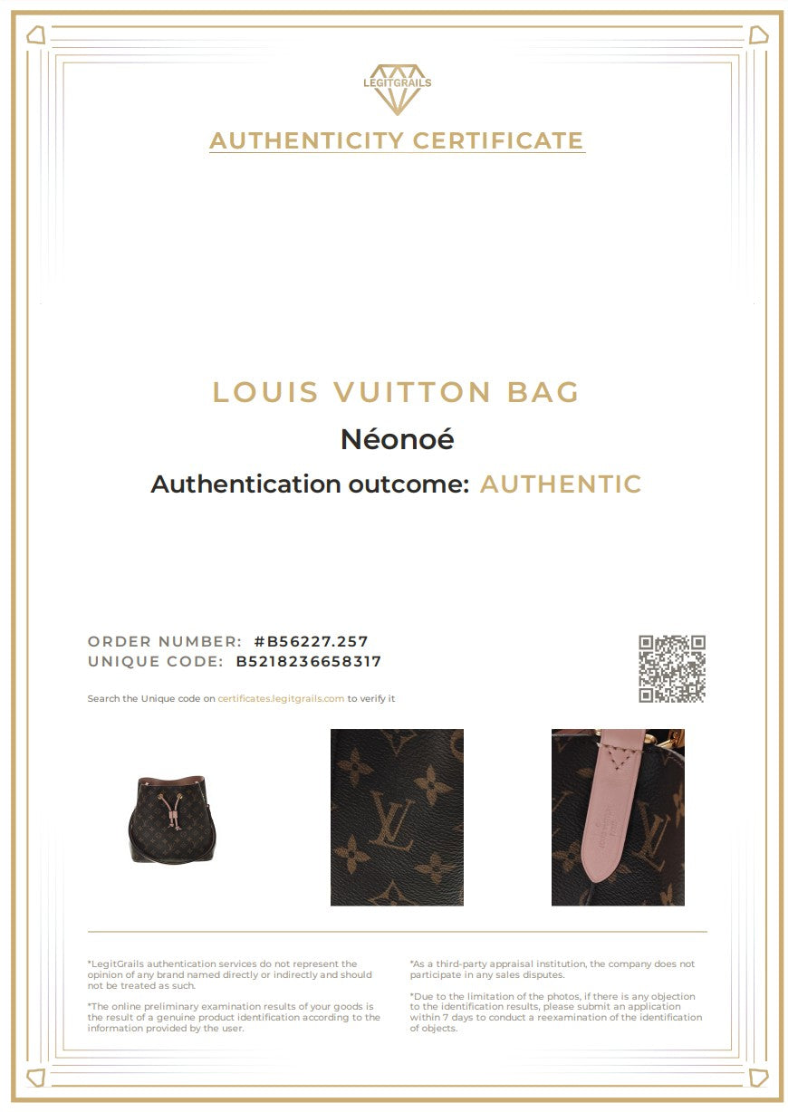 LOUIS VUITTON NEONOE Monogram rose poudre M44022