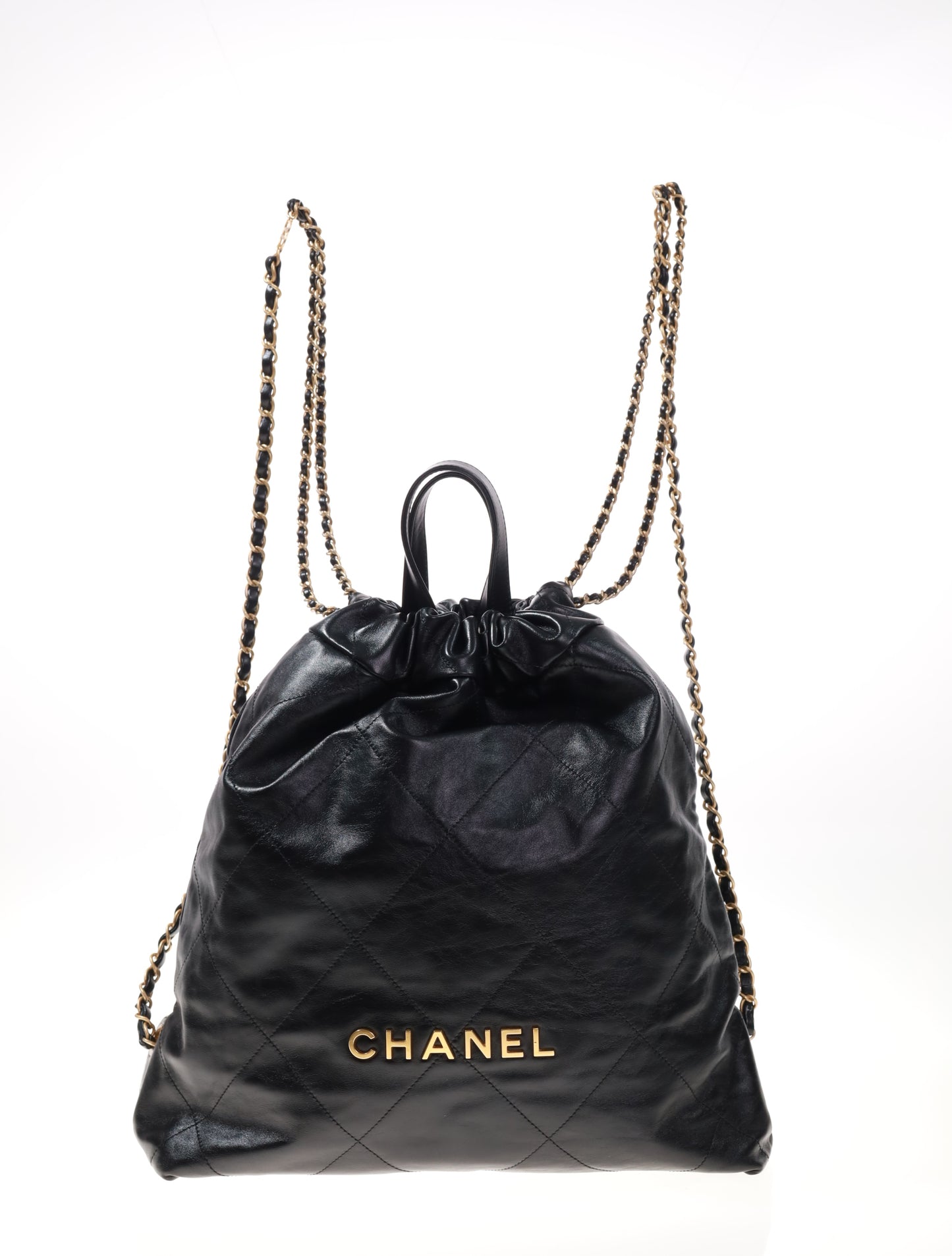 CHANEL 22 Backpack Calf Rucksack Black Schwarz/Gold AS331B0803