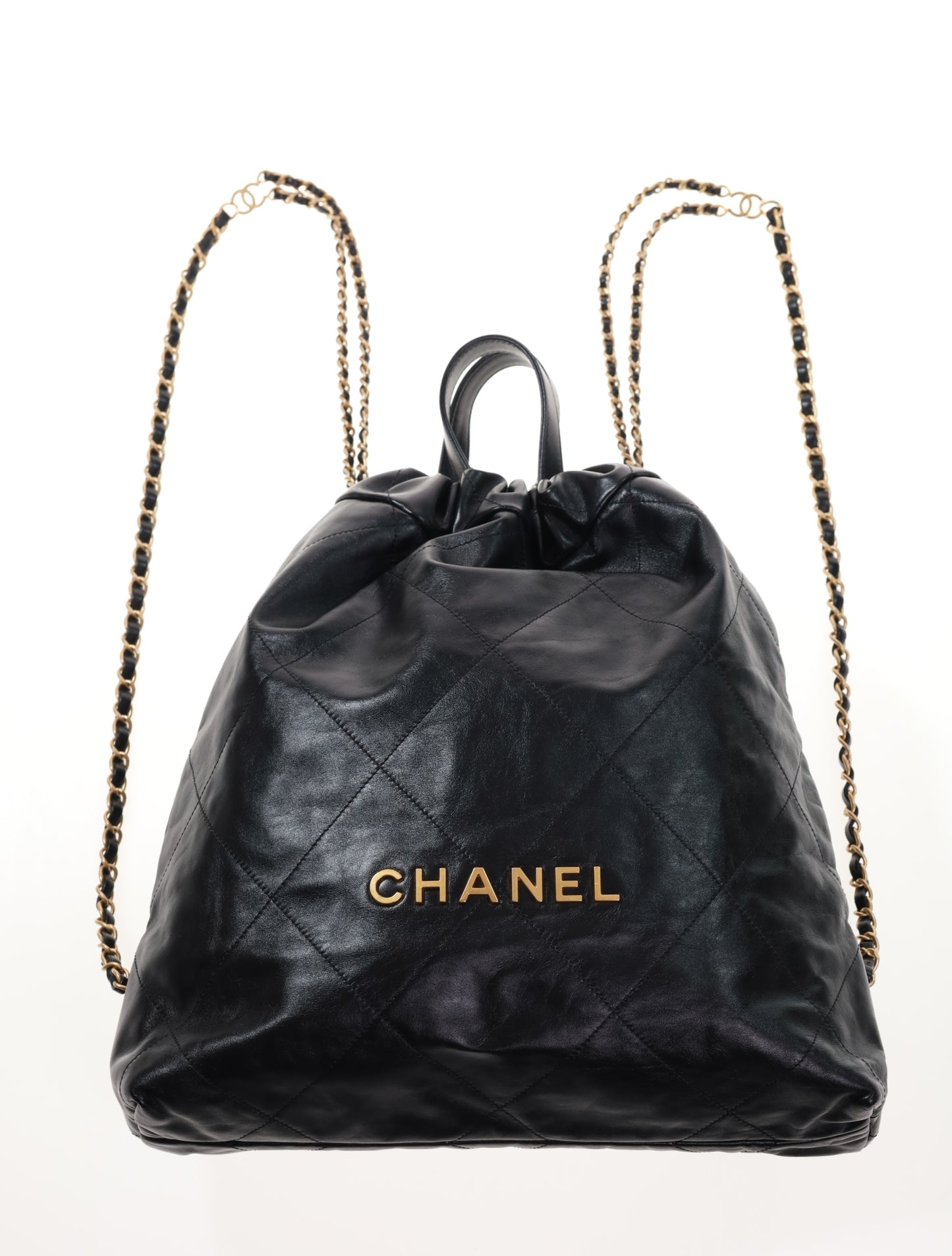 CHANEL 22 Backpack Calf Rucksack Black Schwarz/Gold AS331B0803