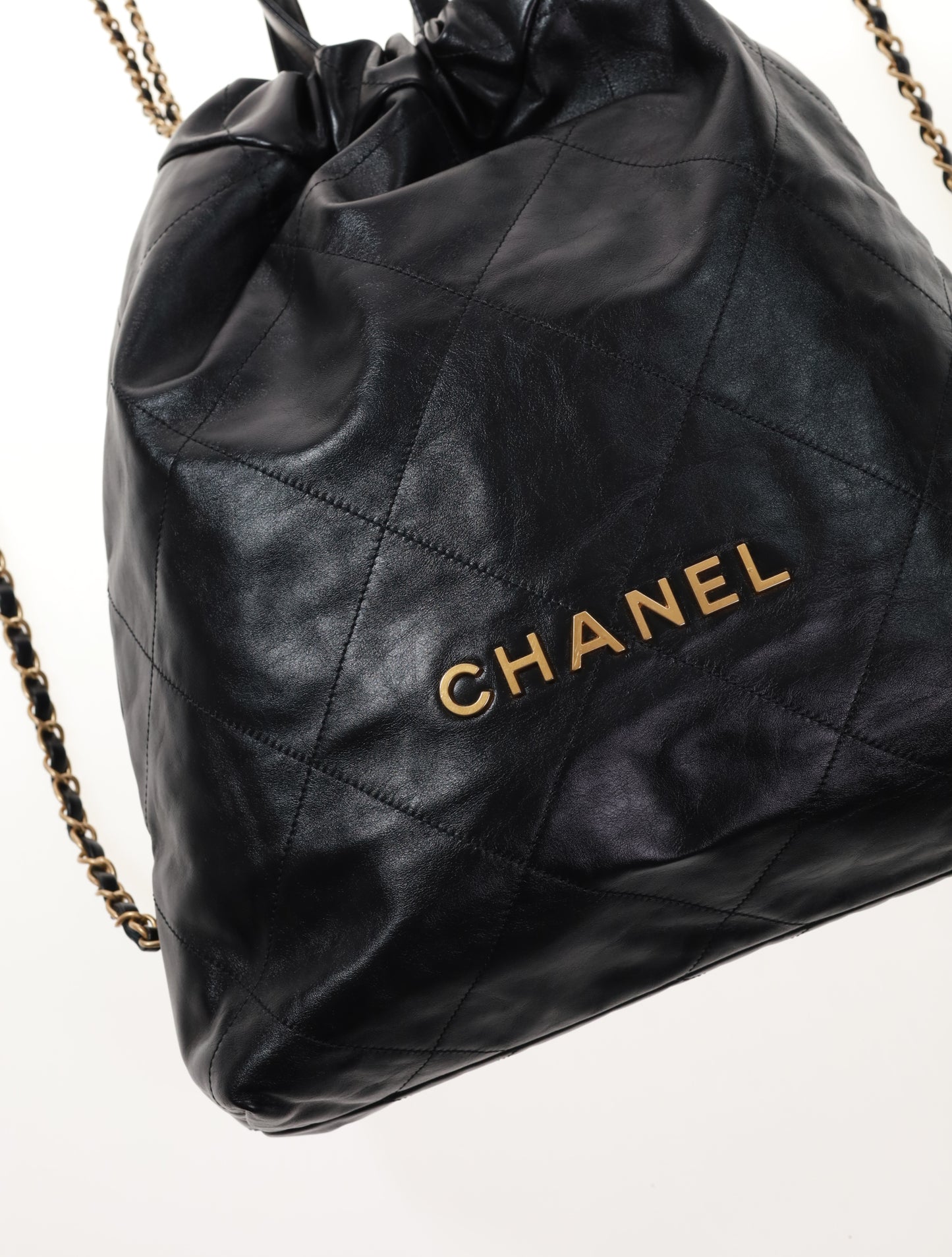 CHANEL 22 Backpack Calf Rucksack Black Schwarz/Gold AS331B0803