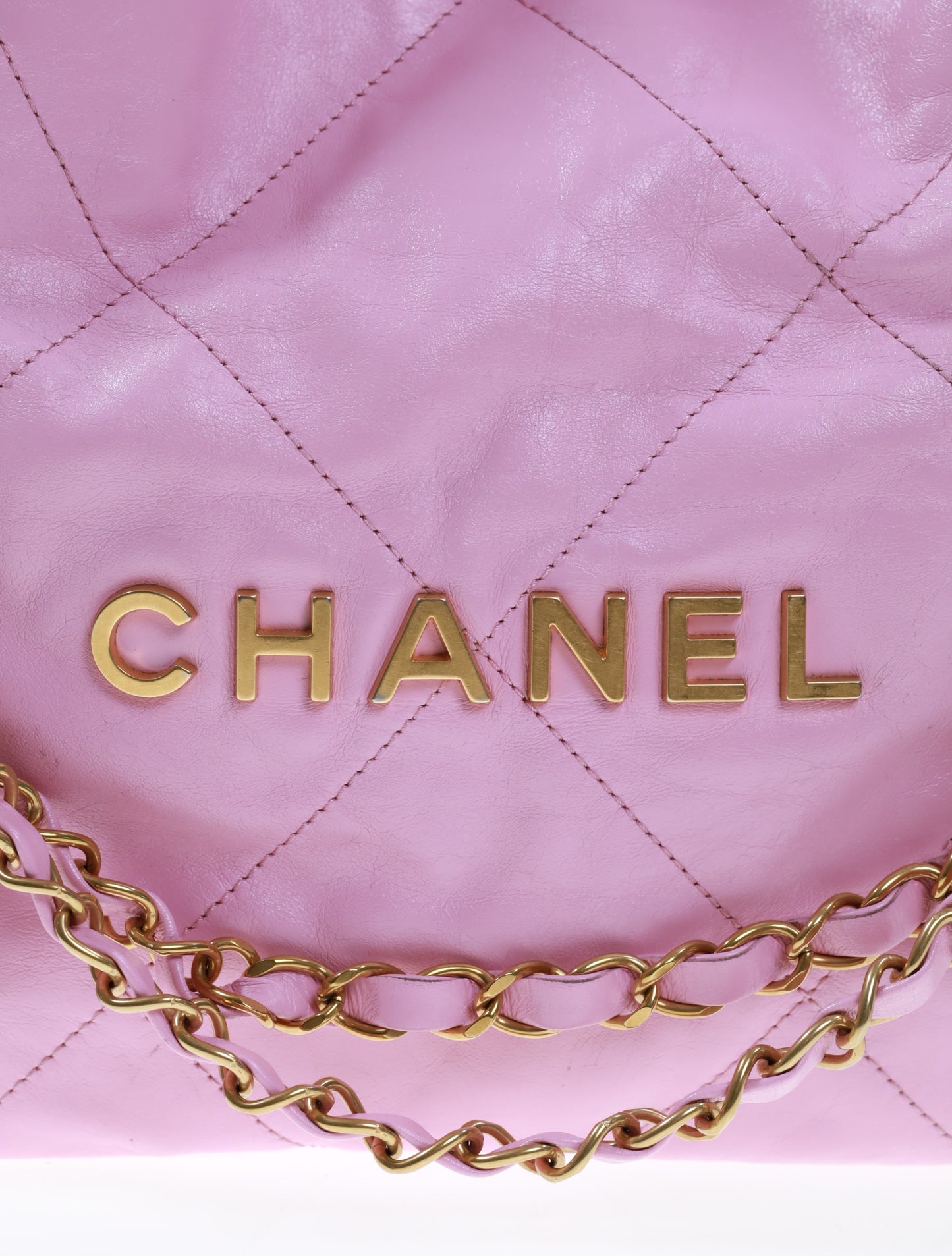 CHANEL 22 Medium Hobo Leder Bag Rose / Gold FULLSET AS3260B08037