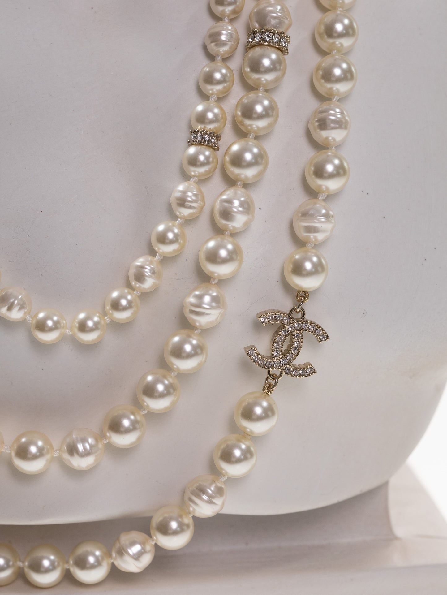 Collana CHANEL collana a catena CC perle collana di perle con strass