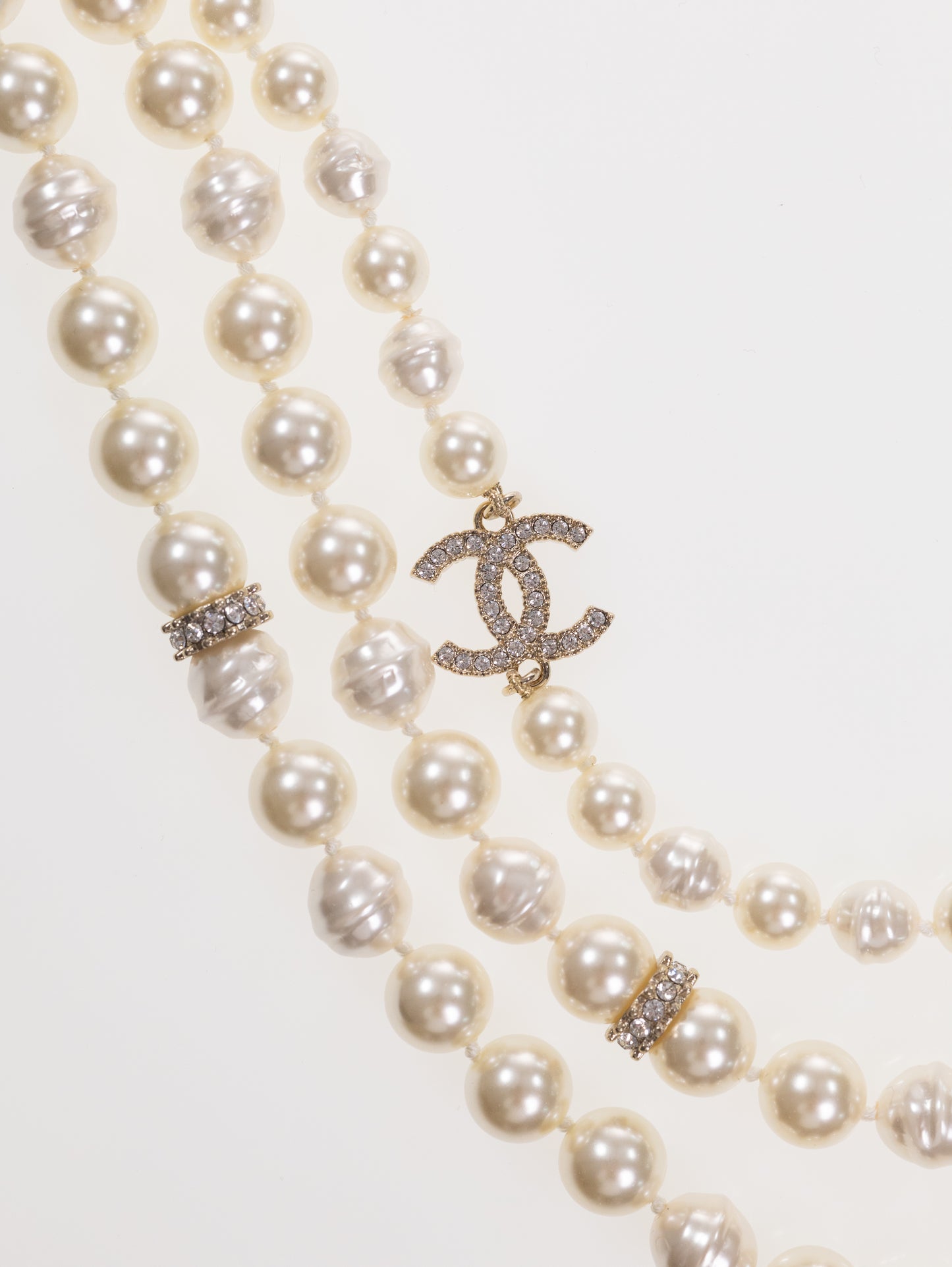 Collana CHANEL collana a catena CC perle collana di perle con strass