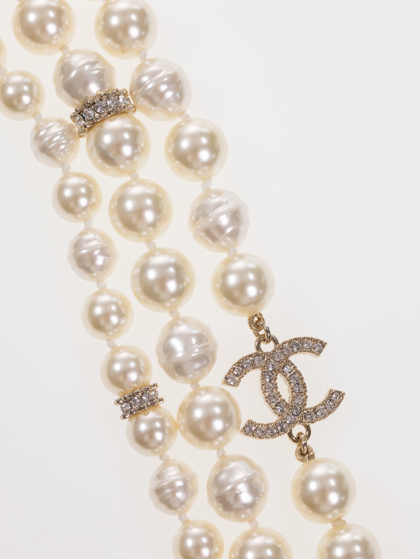 Collana CHANEL collana a catena CC perle collana di perle con strass