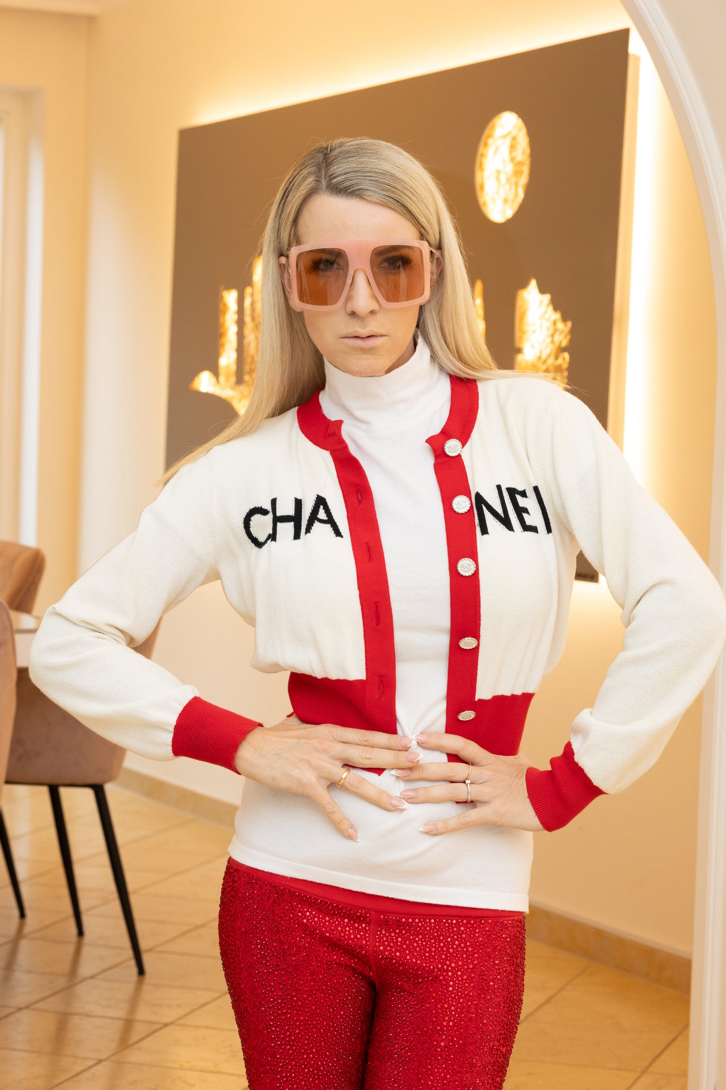 CHANEL CARDIGAN CHANEL Pullover CC Gr. 38 KARL LAGERFELD