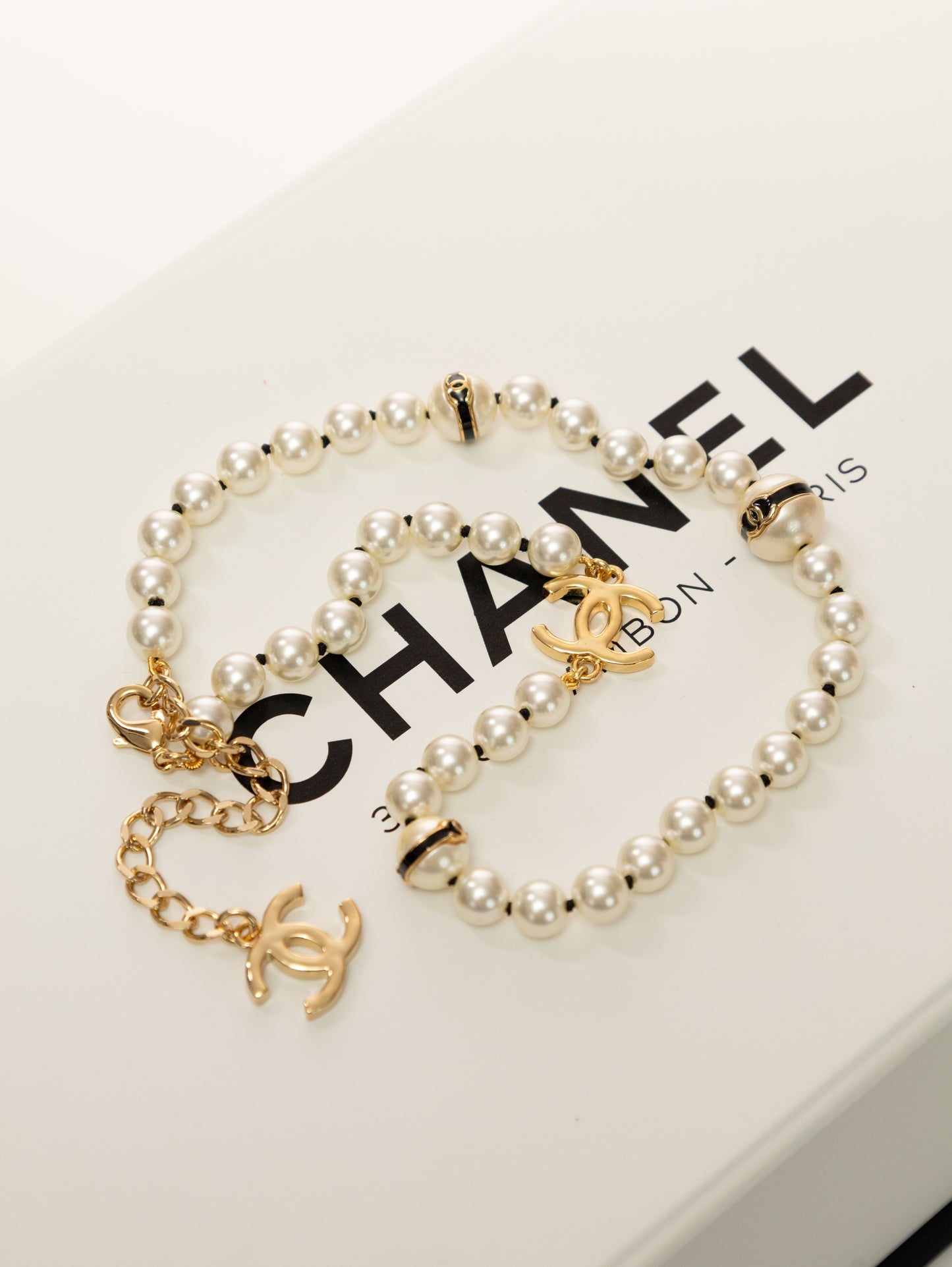 CHANEL Kette CC Halskette Collier Perlenkette