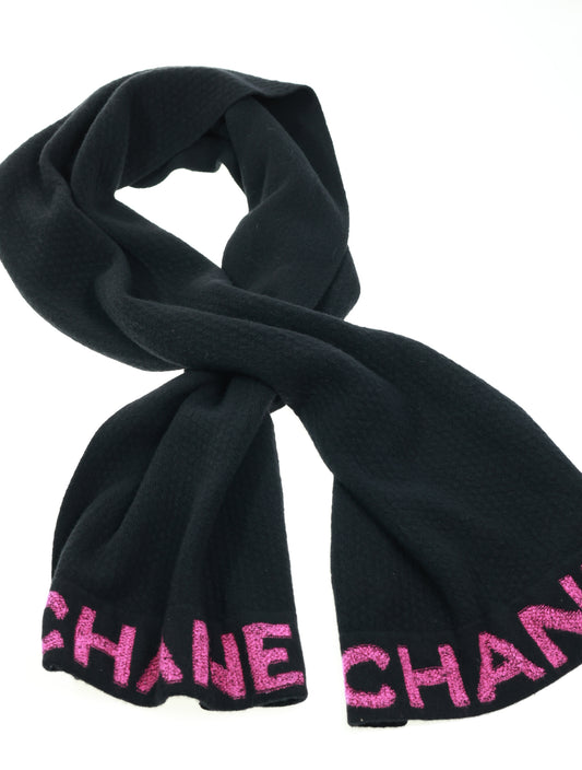 CHANEL Schal Schwarz Pink