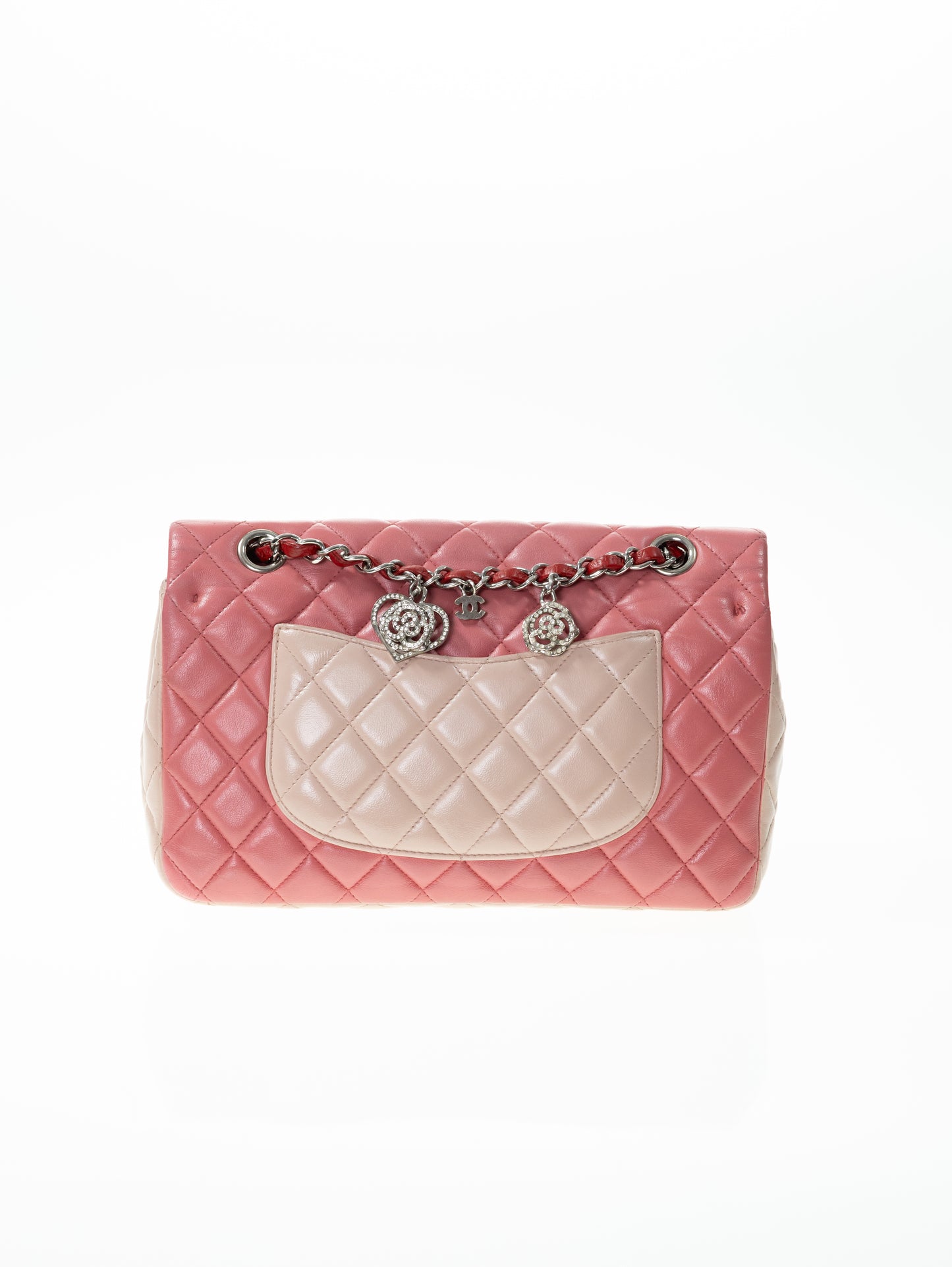 Borsa con patta rosa Timeless media CHANEL in agnello