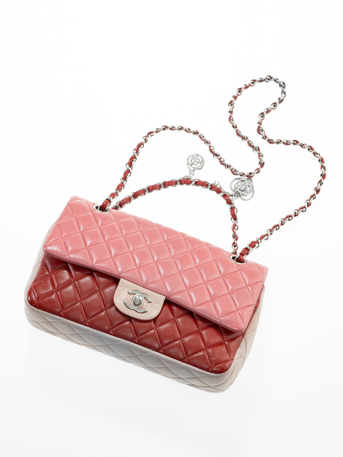 Borsa con patta rosa Timeless media CHANEL in agnello