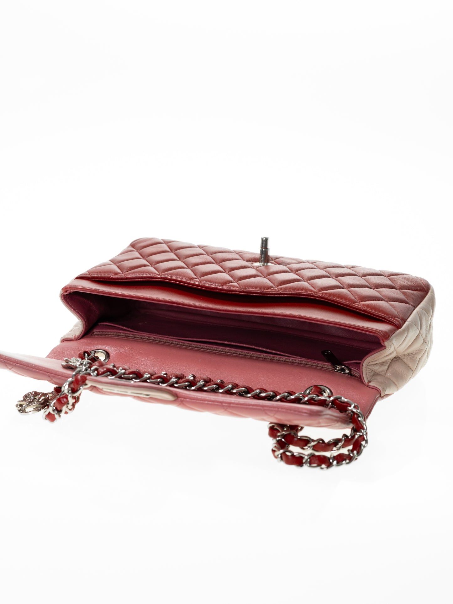 Borsa con patta rosa Timeless media CHANEL in agnello