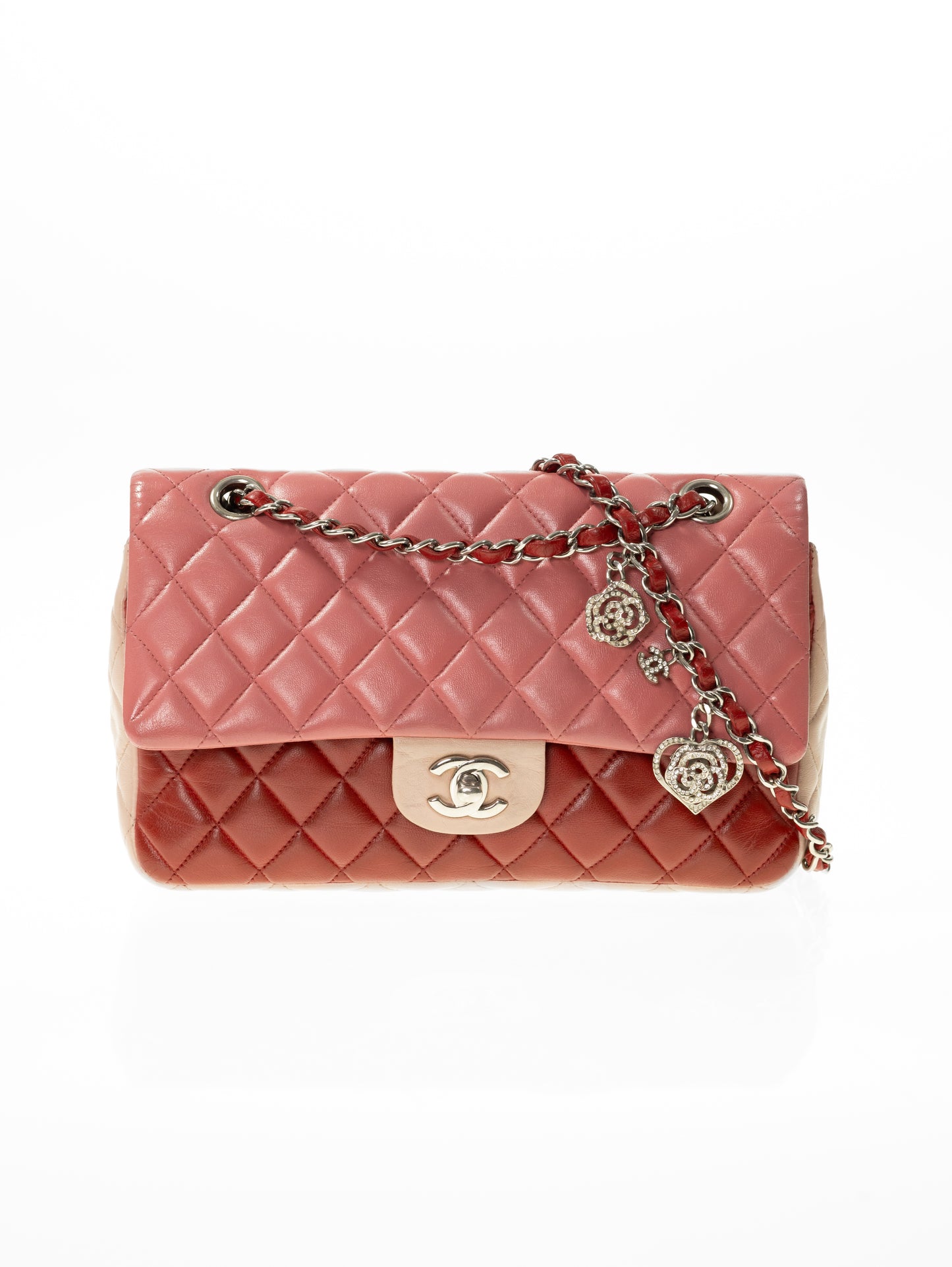 Borsa con patta rosa Timeless media CHANEL in agnello