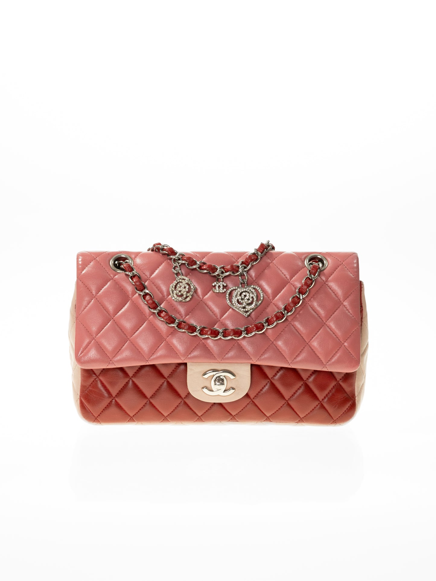 Borsa con patta rosa Timeless media CHANEL in agnello