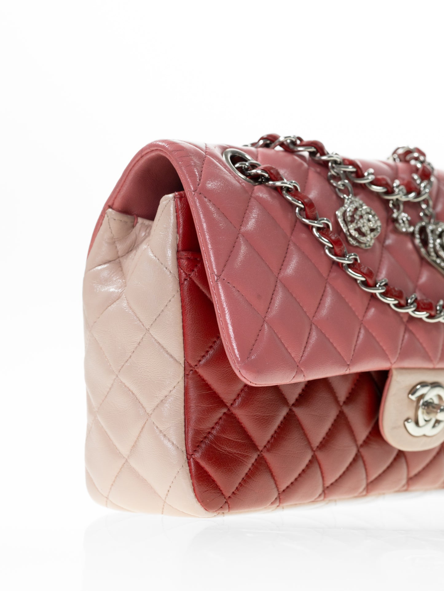 Borsa con patta rosa Timeless media CHANEL in agnello