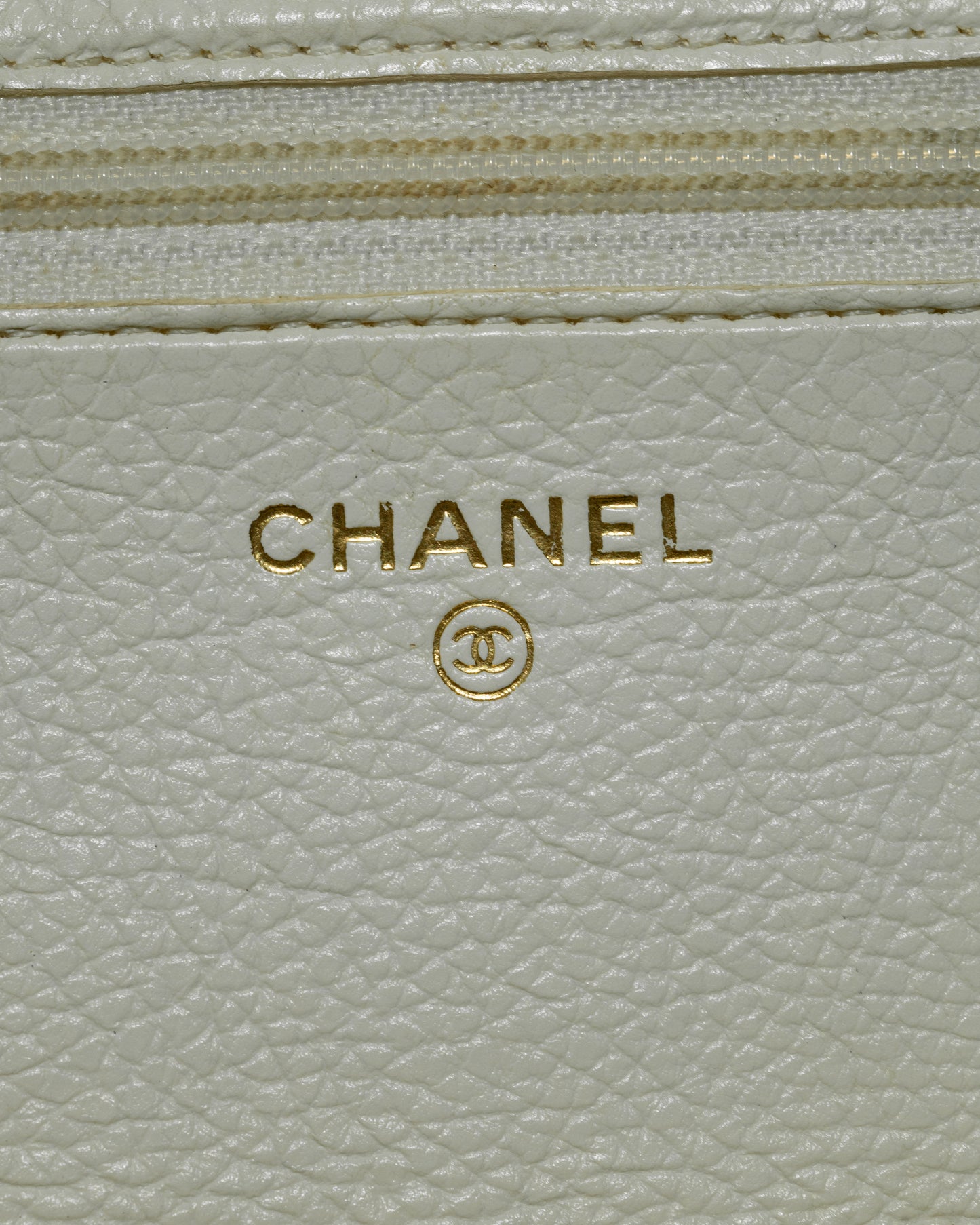 Chanel 19 Woc Leder Weiß Schwarz Gold Wallet on Chain