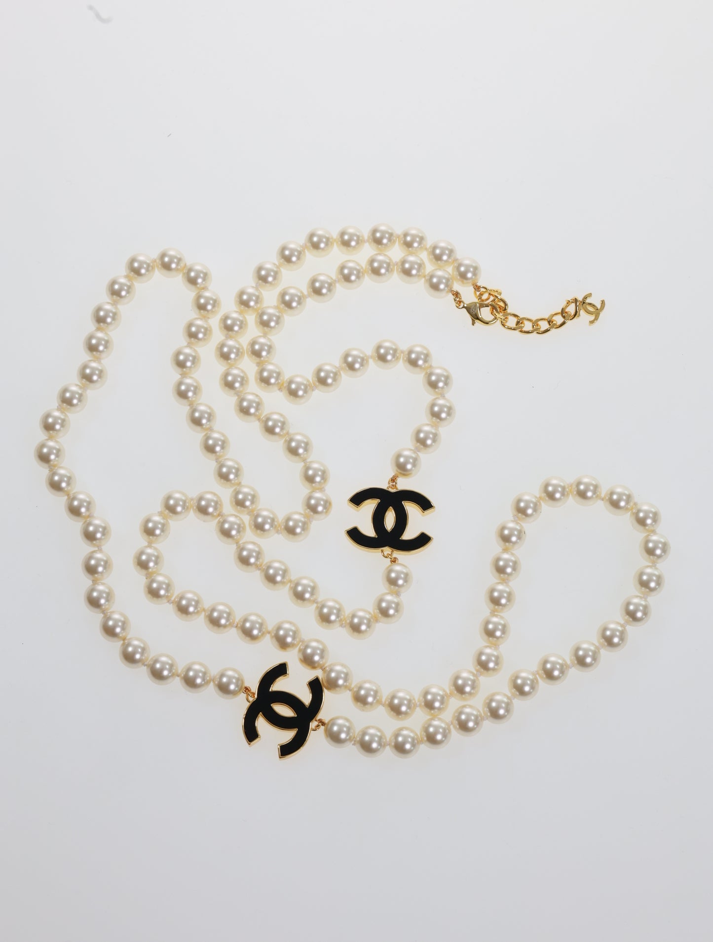 Collana CHANEL collana a catena CC perle collana di perle con strass