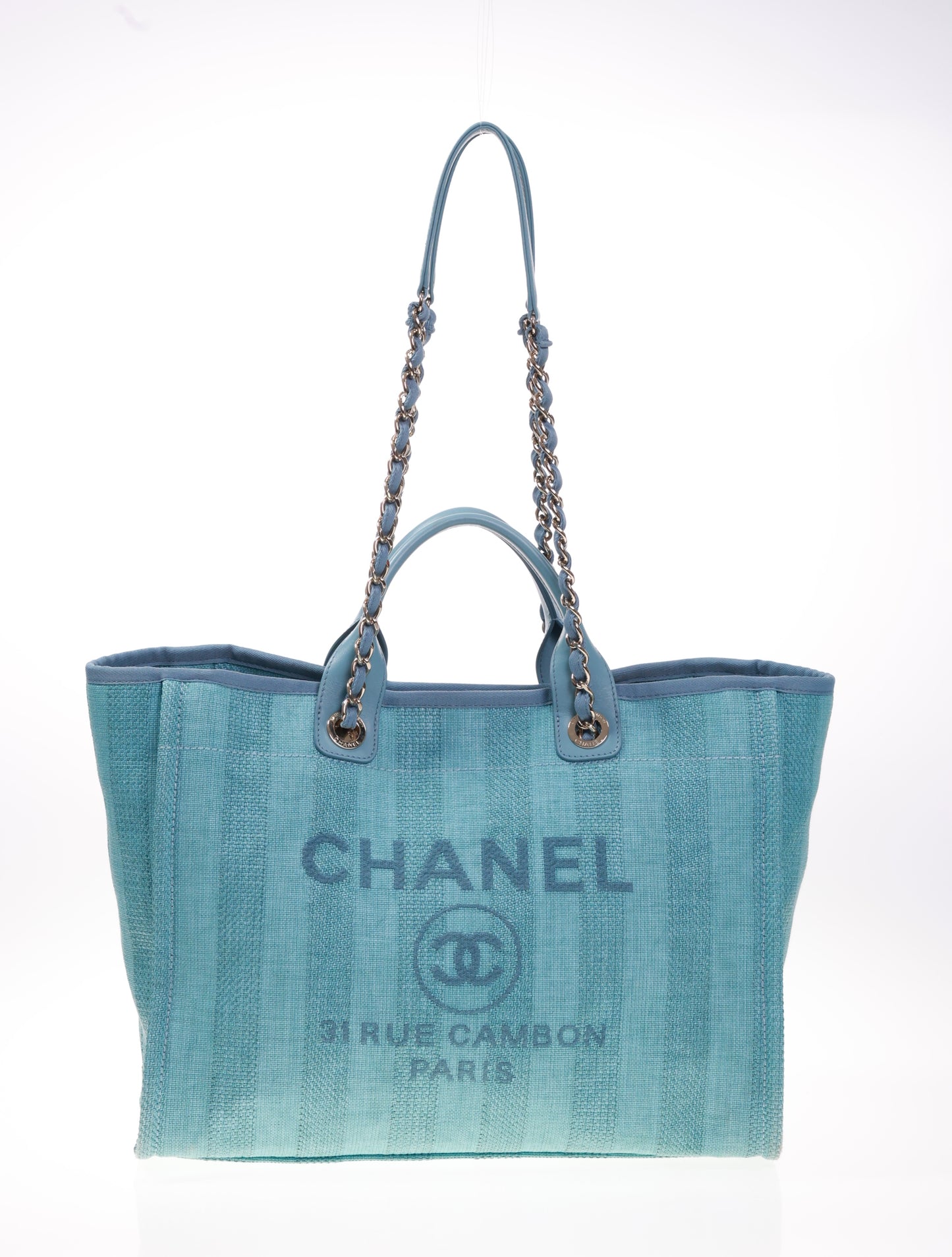 CHANEL DEAUVILLE Shopper Large Size Türkis