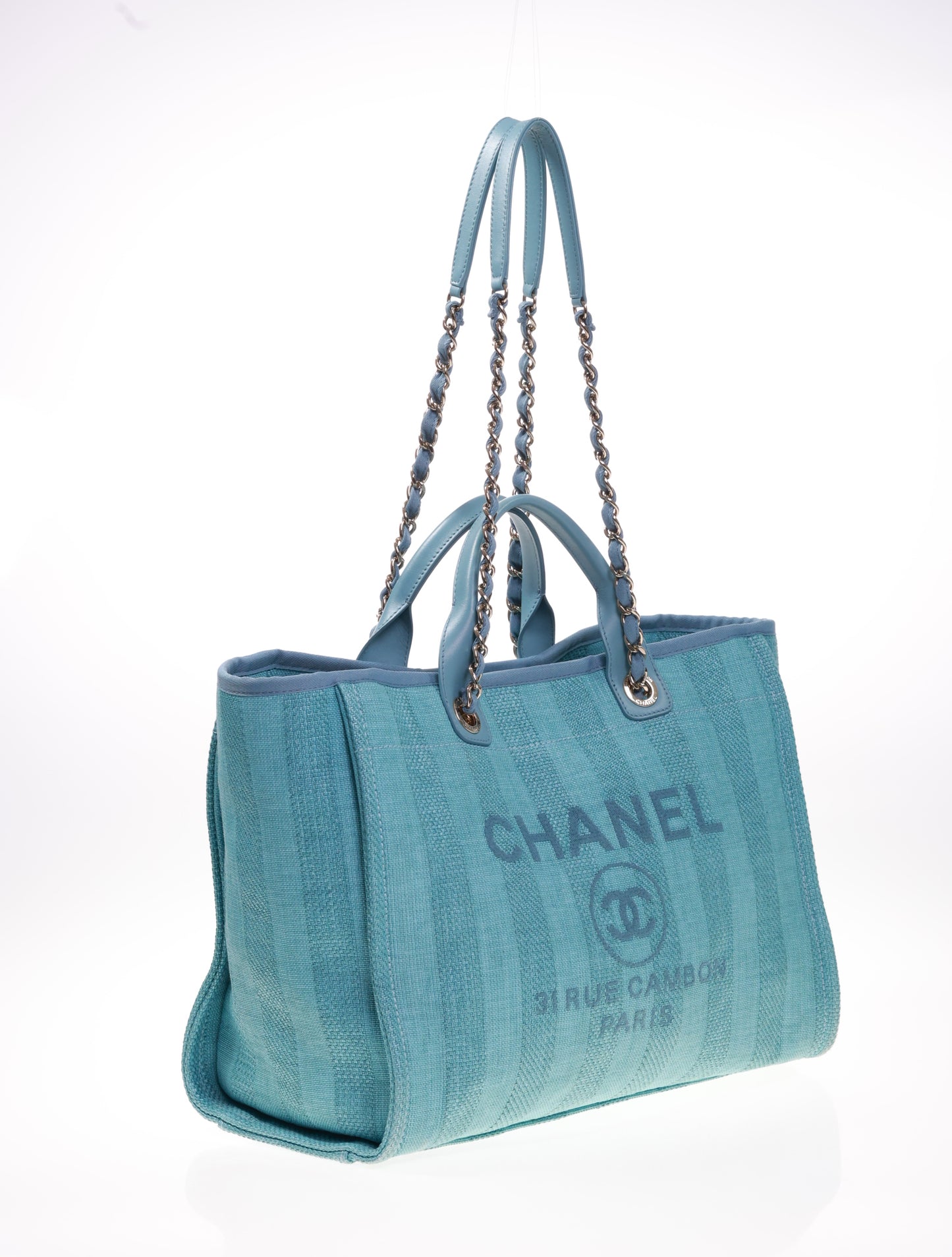 CHANEL DEAUVILLE Shopper Large Size Türkis