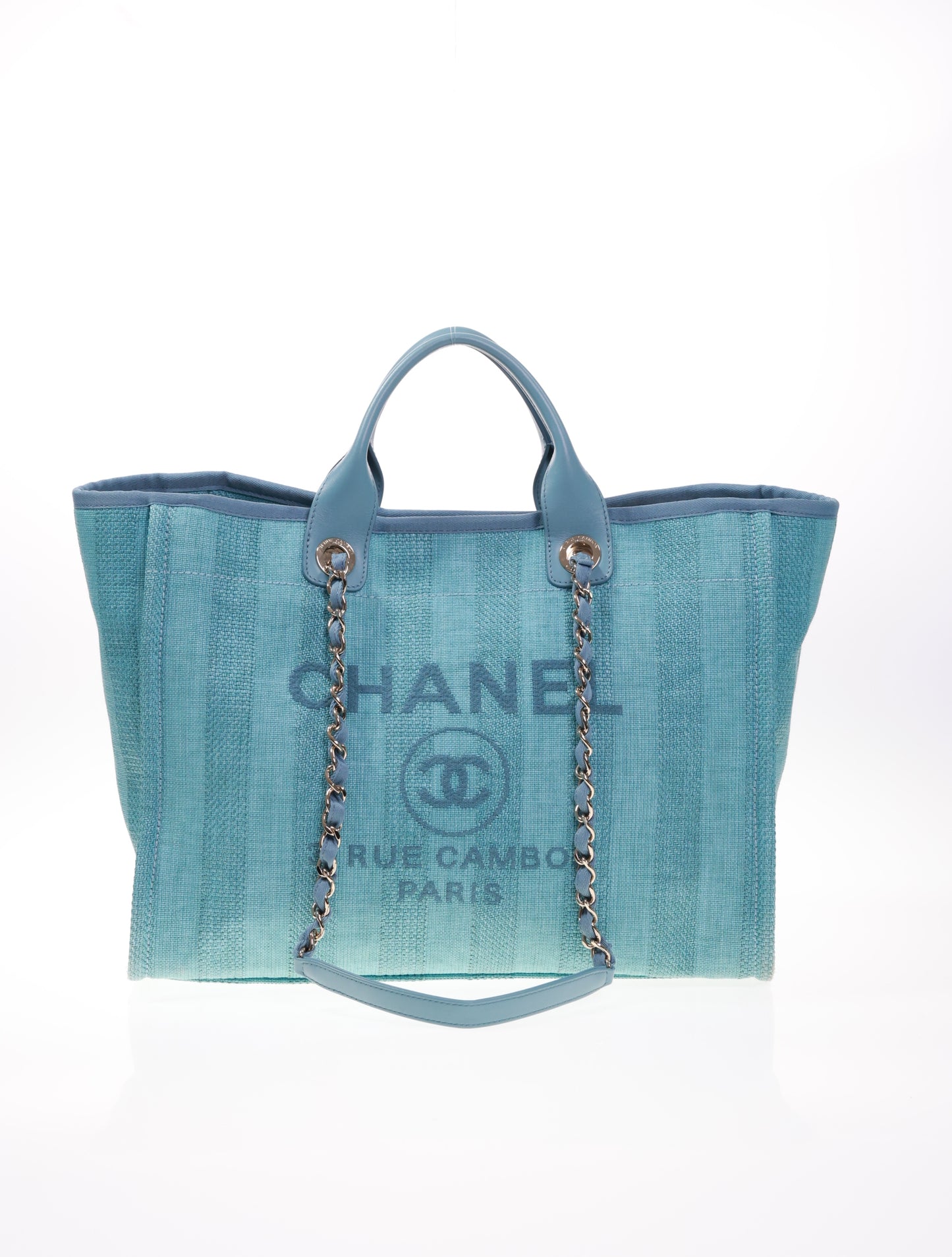 CHANEL DEAUVILLE Shopper Large Size Türkis