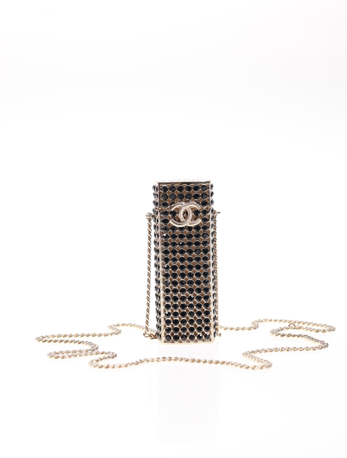 CHANEL LUXUS Halskette Strass Lipstick Holder Kette neuw.