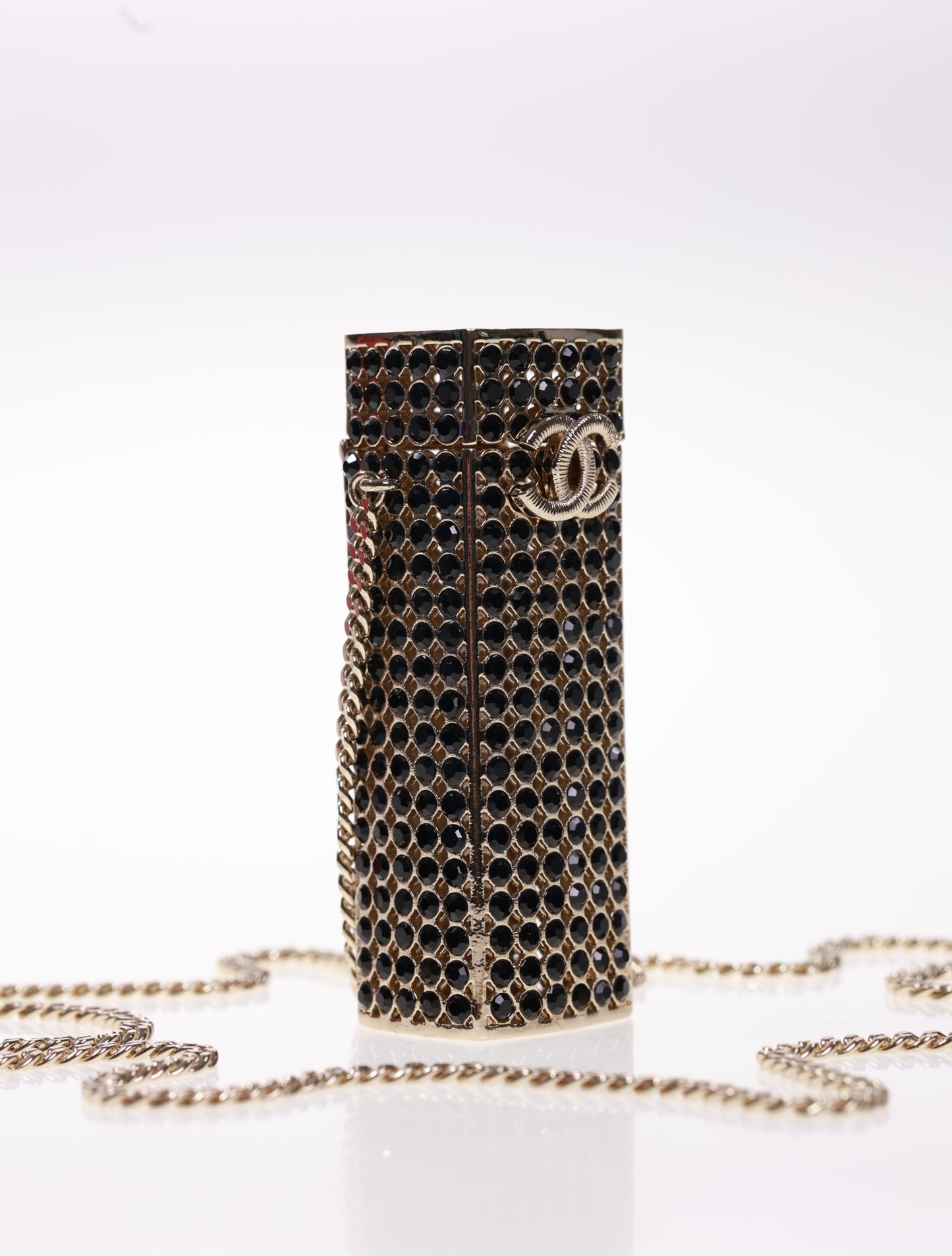 CHANEL LUXUS Halskette Strass Lipstick Holder Kette neuw.