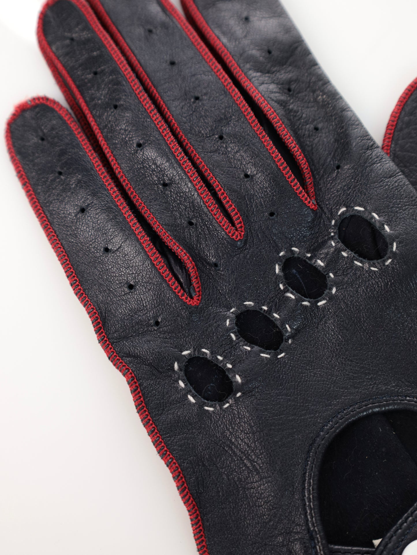 MONCLER Lederhandschuhe schwarz mit roten Details