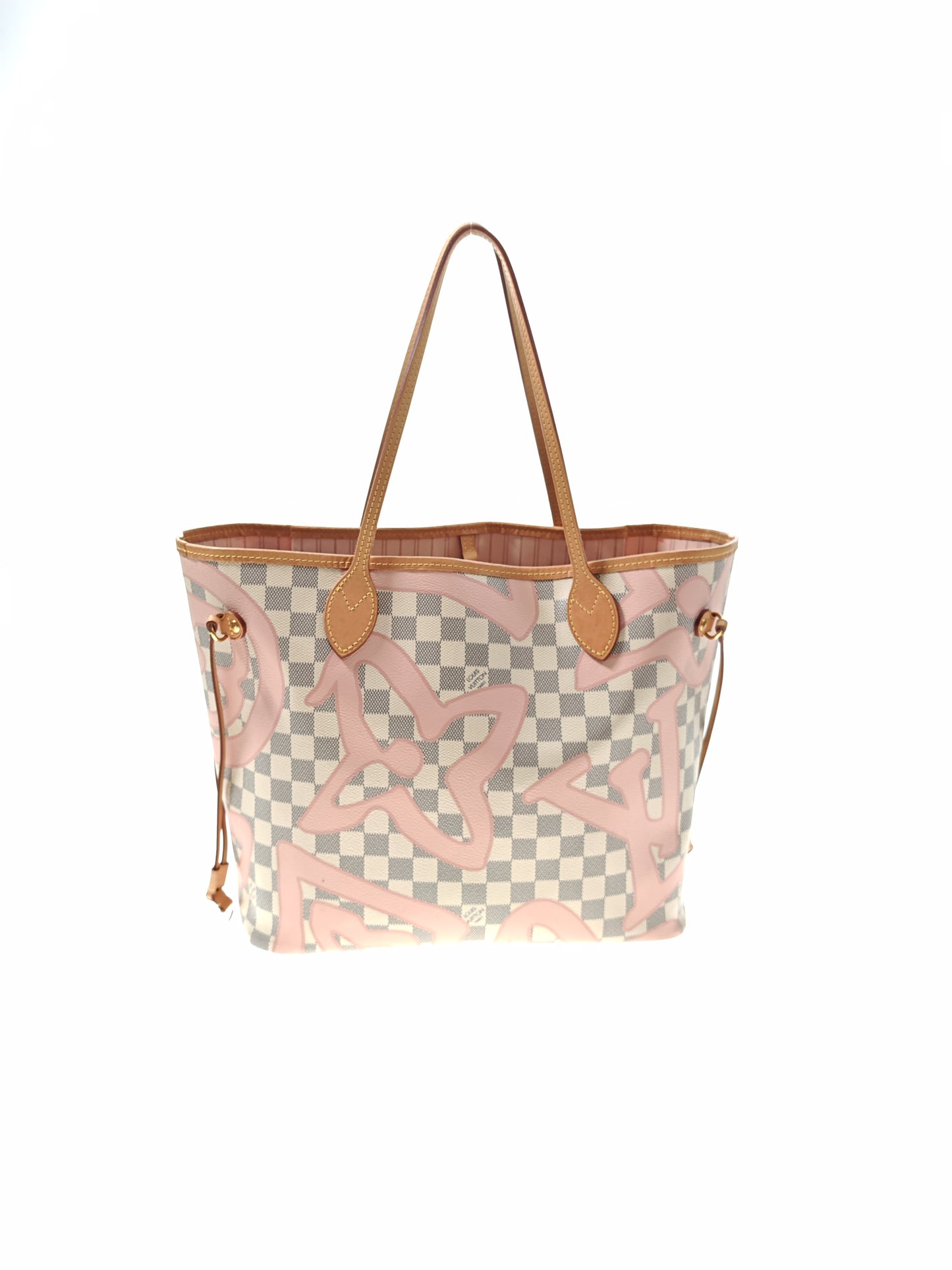 LOUIS VUITTON Neverfull MM Damier Azur Tahitienne Rose N41050