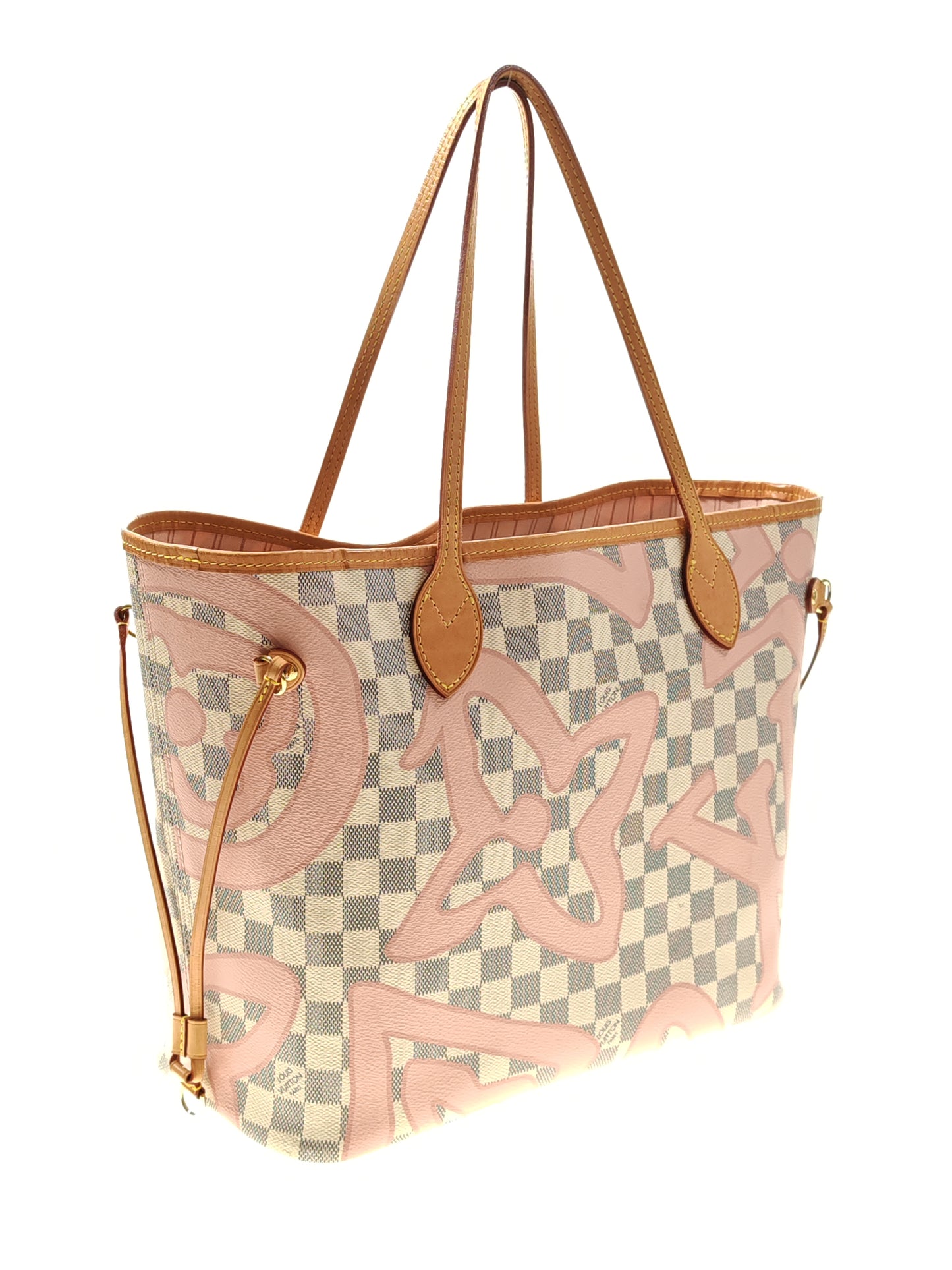 LOUIS VUITTON Neverfull MM Damier Azur Tahitienne Rose N41050