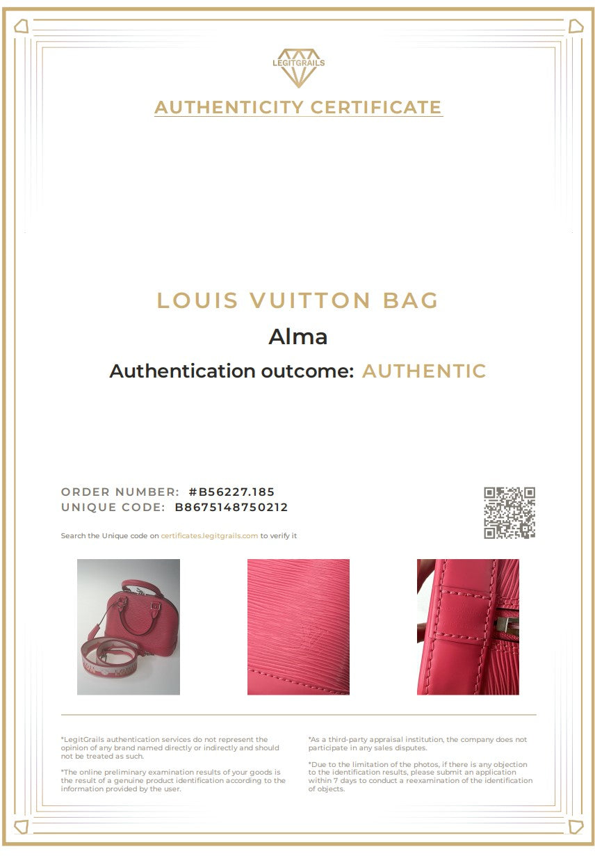 LOUIS VUITTON ALMA BB VERNIS Rose Blush M54704 - MODELLO SPECIALE