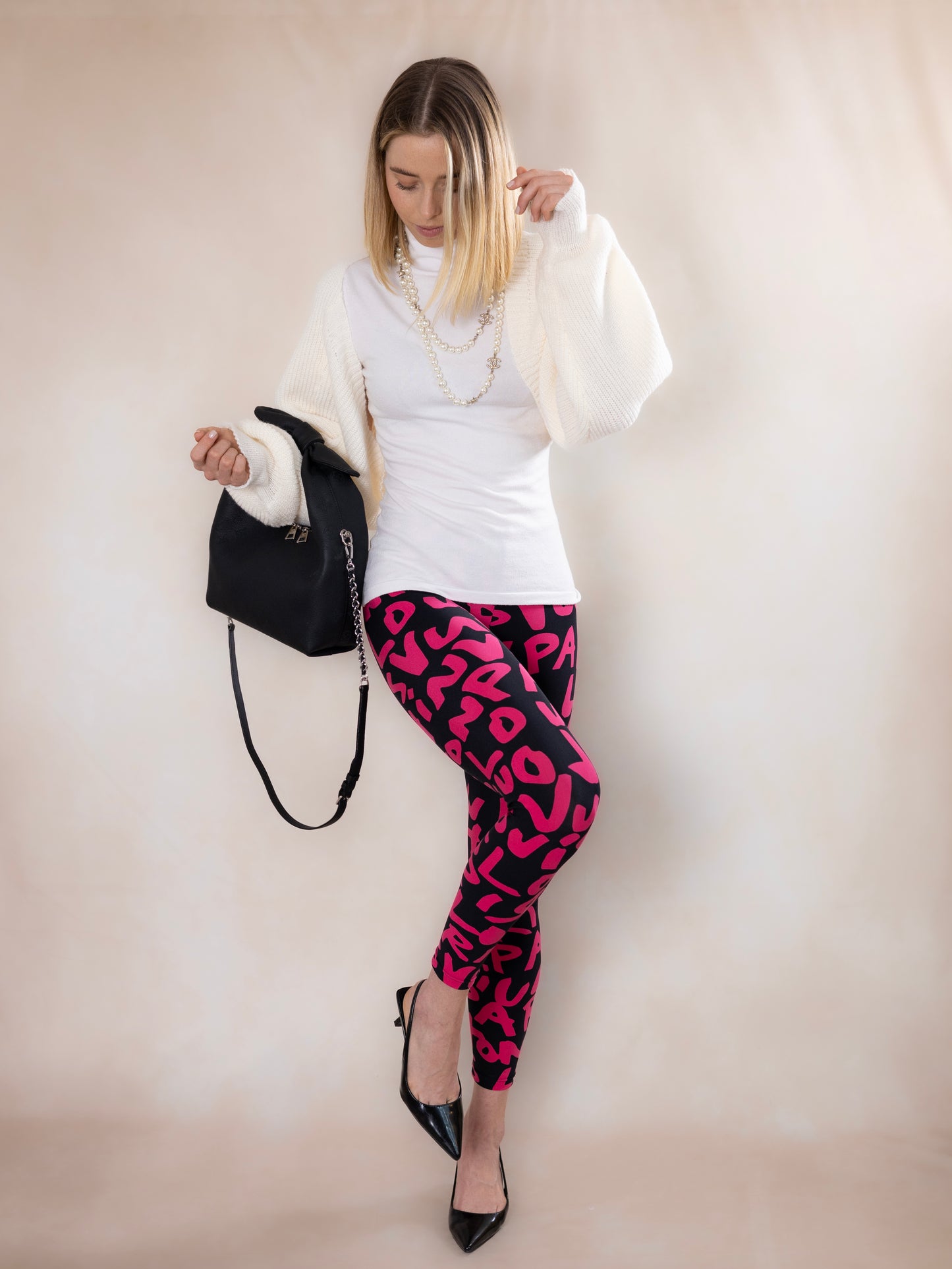 LOUIS VUITTON Leggings mit Aufdruck enganliegend Gr. XS/S