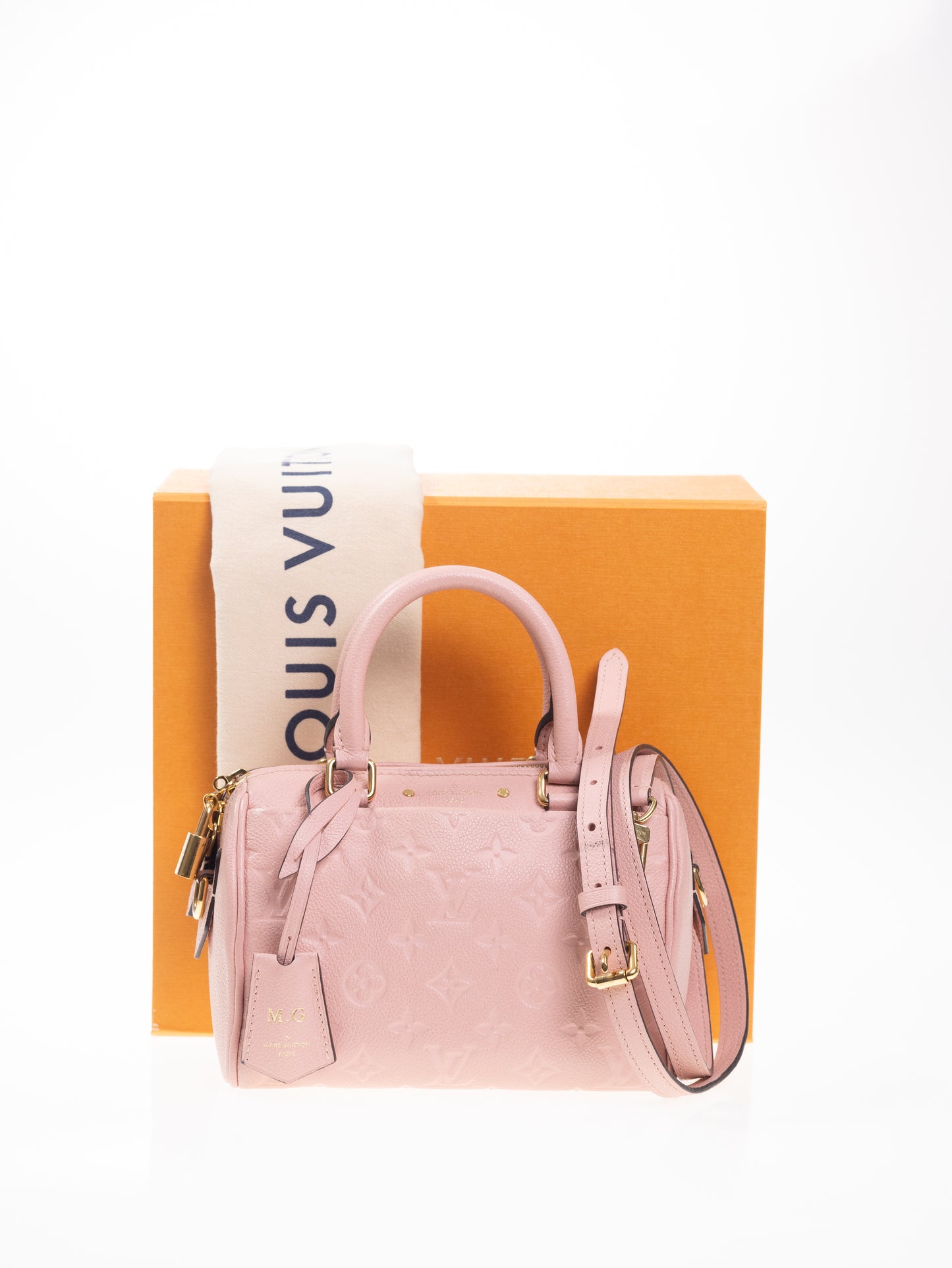 LOUIS VUITTON SPEEDY 20 Bandouliere Empreinte Rose