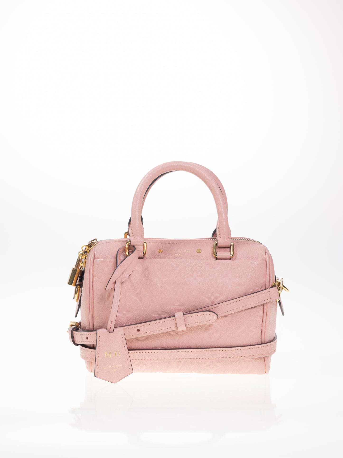 LOUIS VUITTON SPEEDY 20 Bandouliere Empreinte Rose