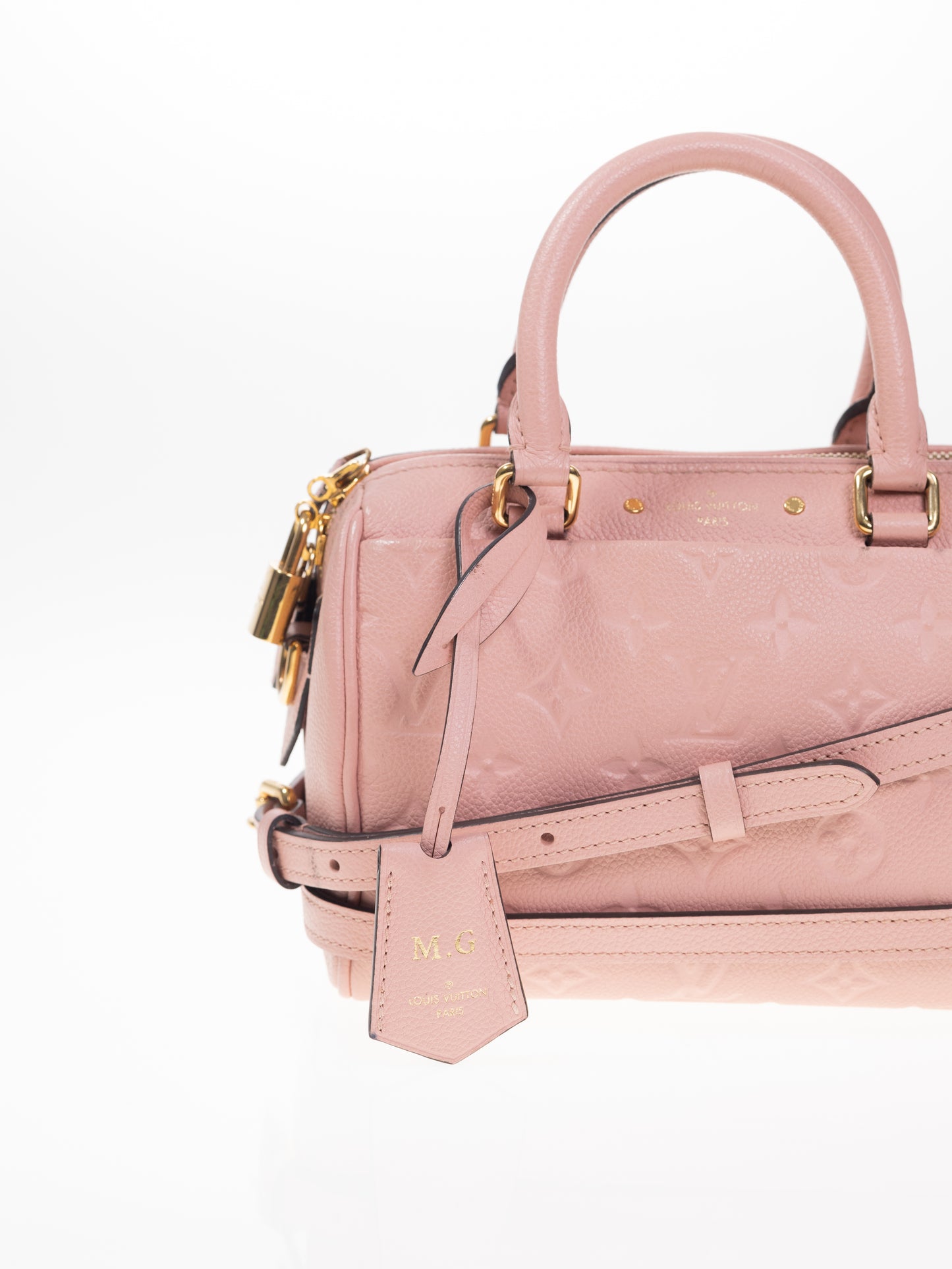 LOUIS VUITTON SPEEDY 20 Bandouliere Empreinte Rose