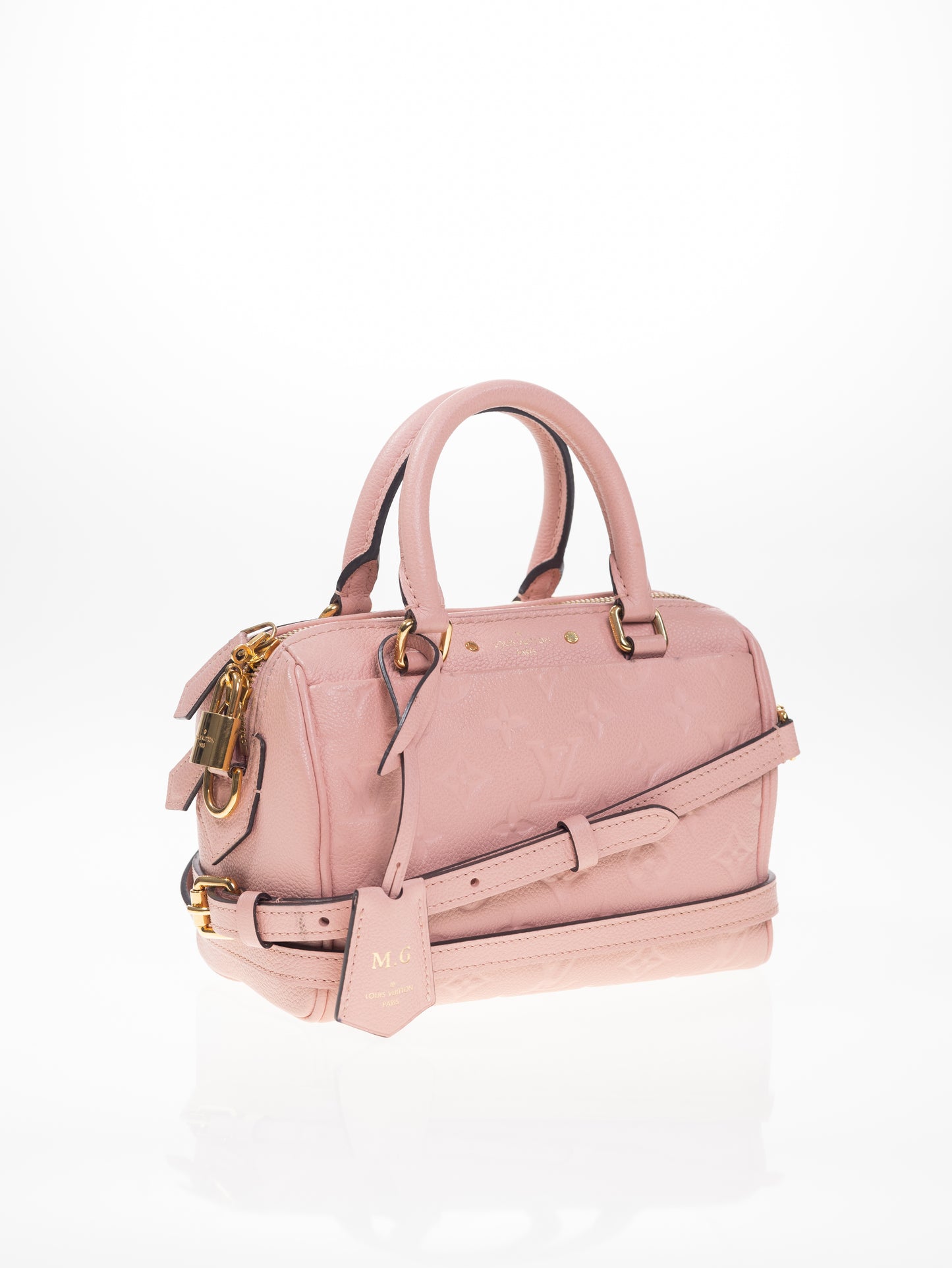 LOUIS VUITTON SPEEDY 20 Bandouliere Empreinte Rose