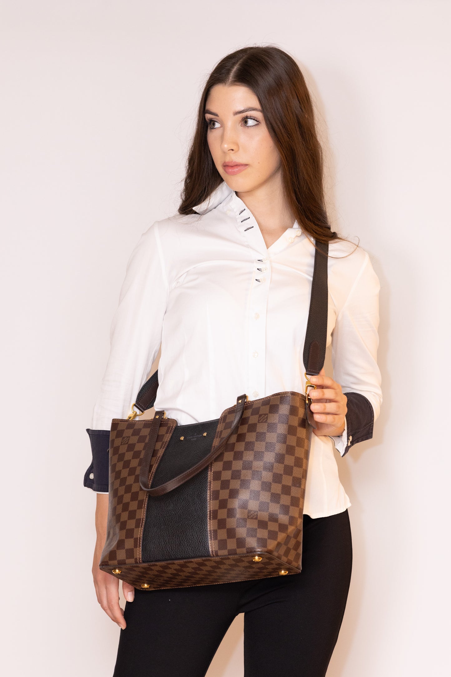 Borsa a spalla e a tracolla in maglia LOUIS VUITTON N44022 color crema