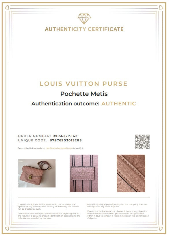 LOUIS VUITTON Pochette Metis Empreinte Rose