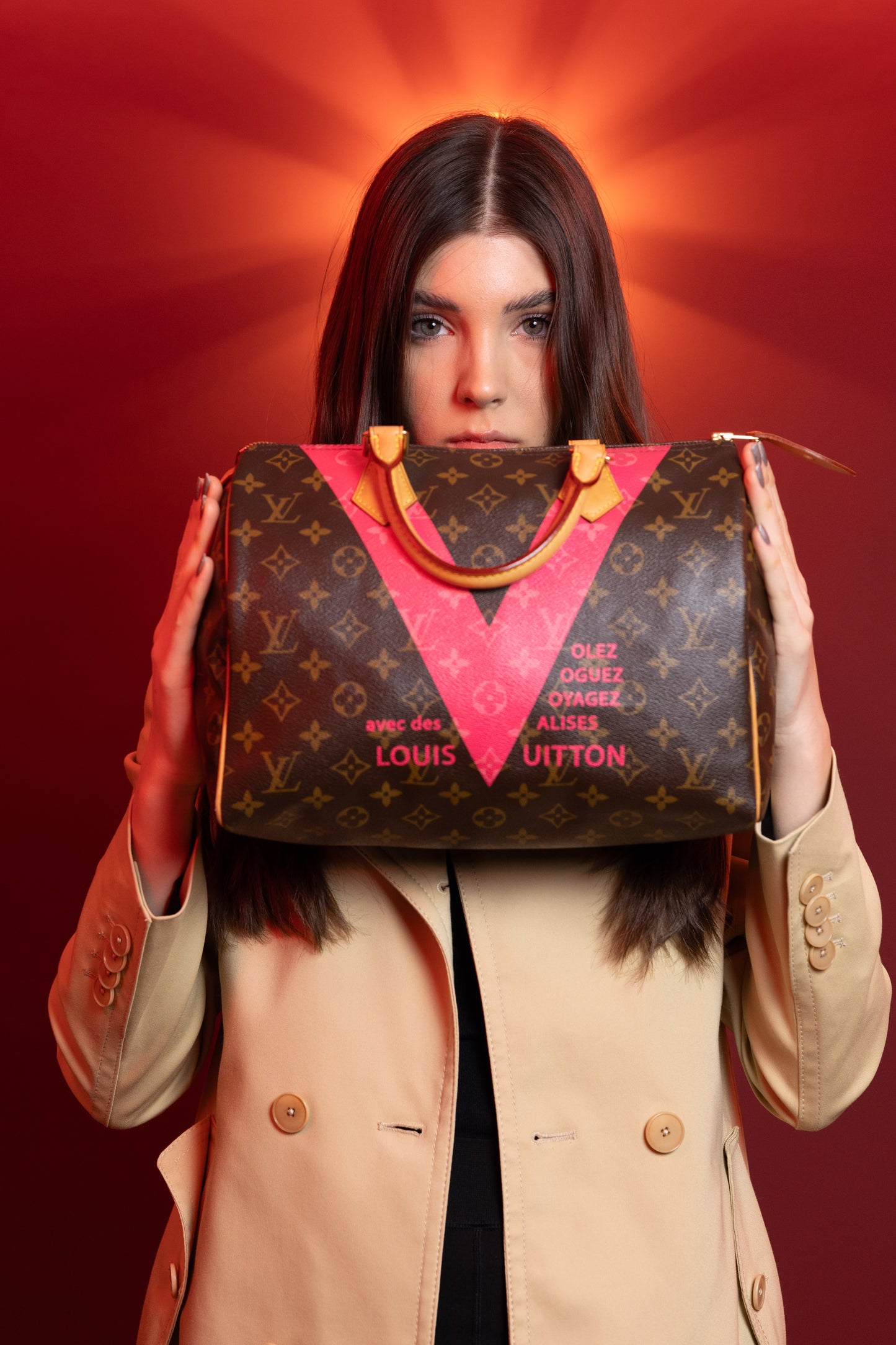 LOUIS VUITTON SPEEDY 30 Monogram V Pink M41533