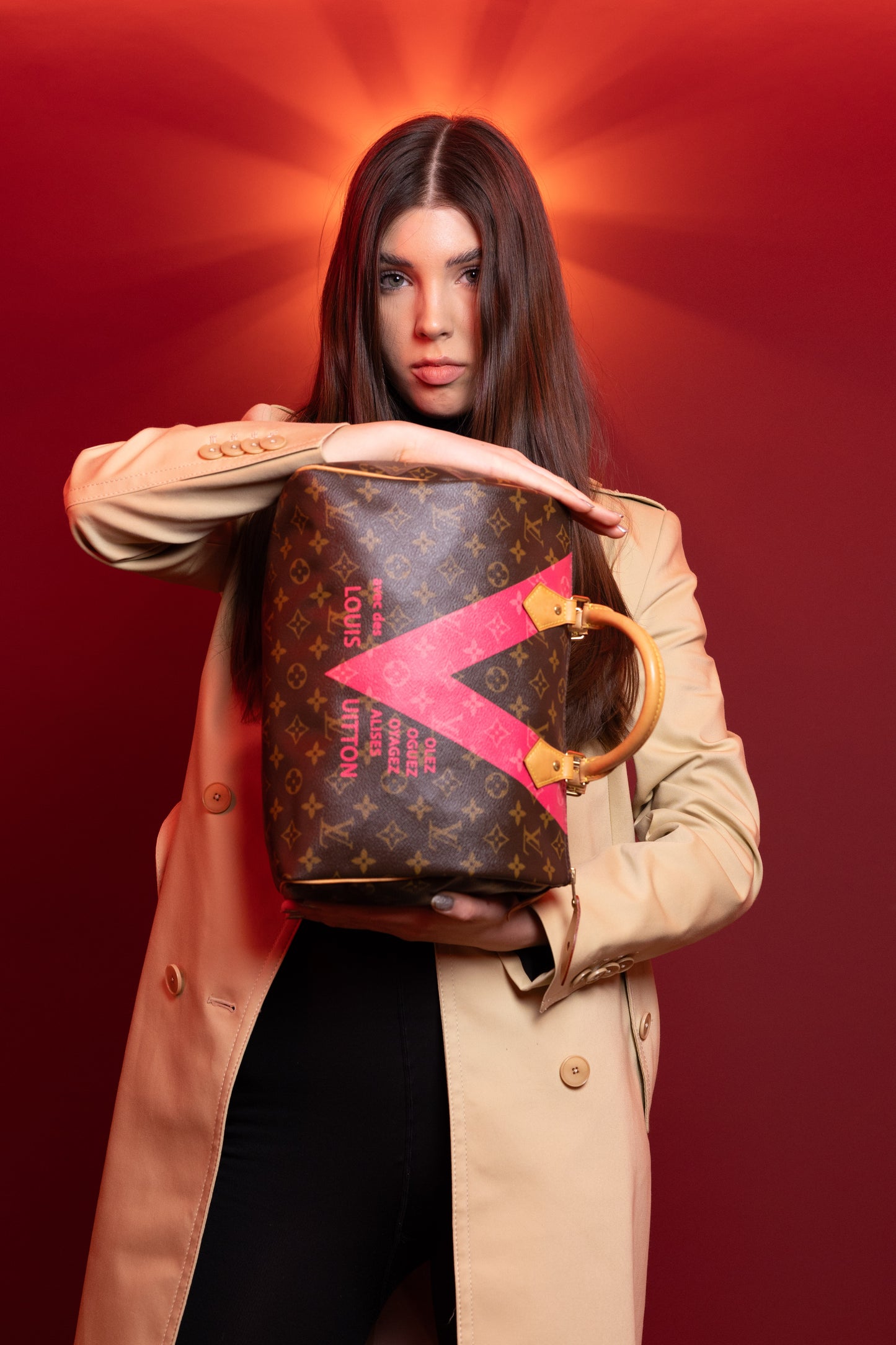 LOUIS VUITTON SPEEDY 30 Monogram V Pink M41533