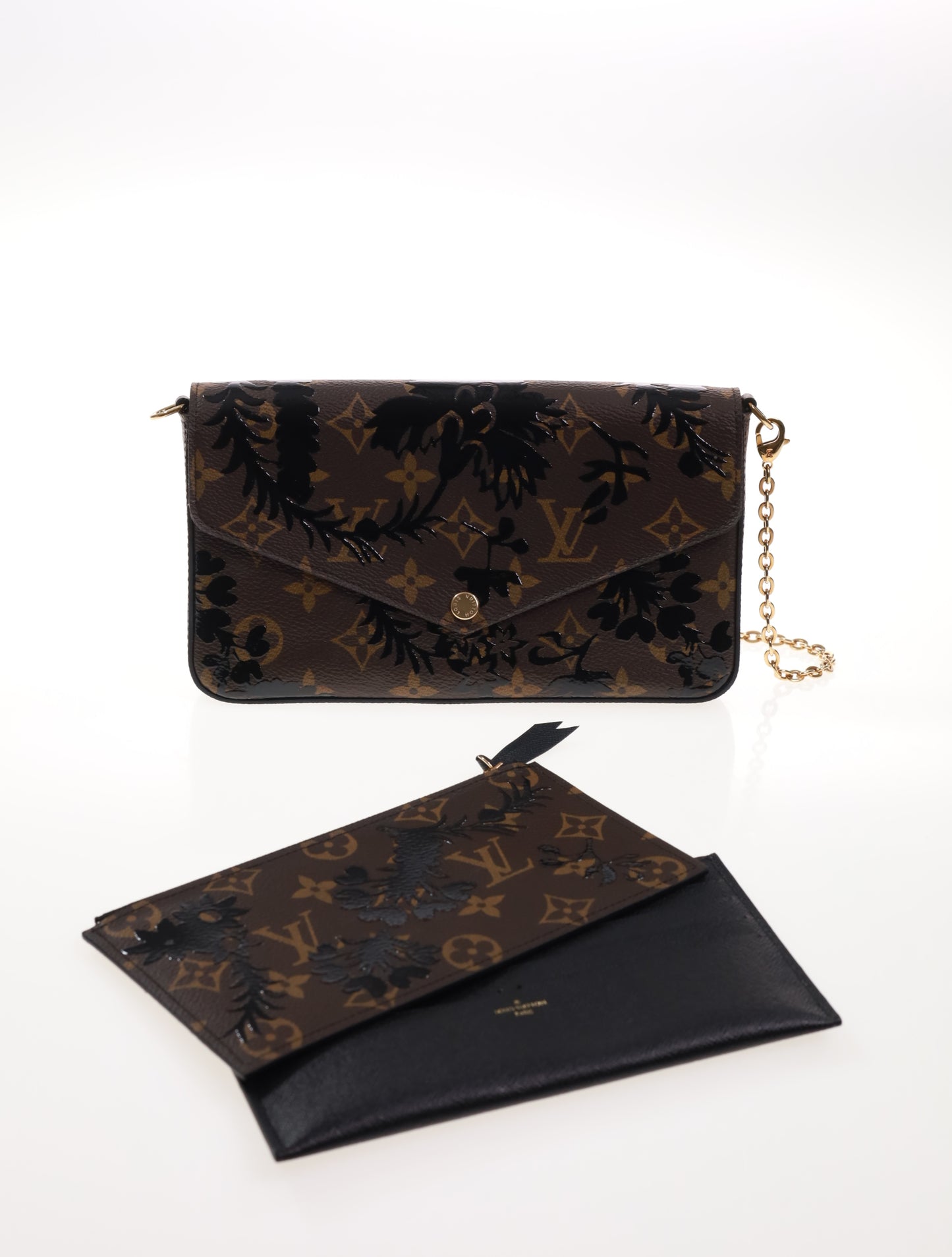 Louis Vuitton Felicie Monogram Blossom Noir inkl. Innenmäppchen