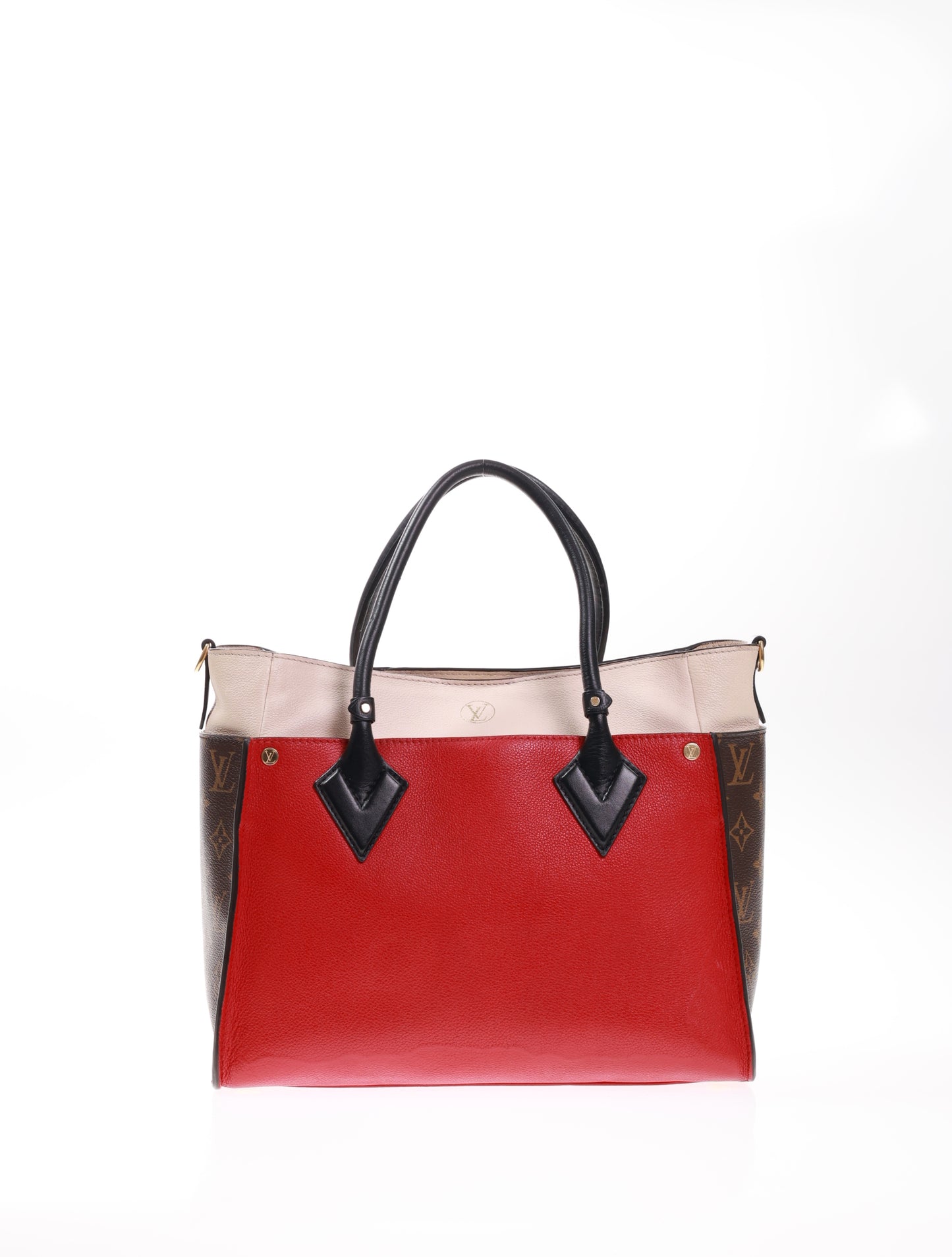 LOUIS VUITTON On My Side MM Leder Rot/Schwarz/Braun