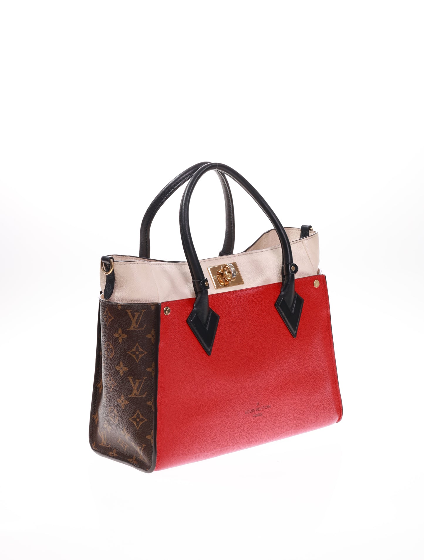 LOUIS VUITTON On My Side MM Leder Rot/Schwarz/Braun