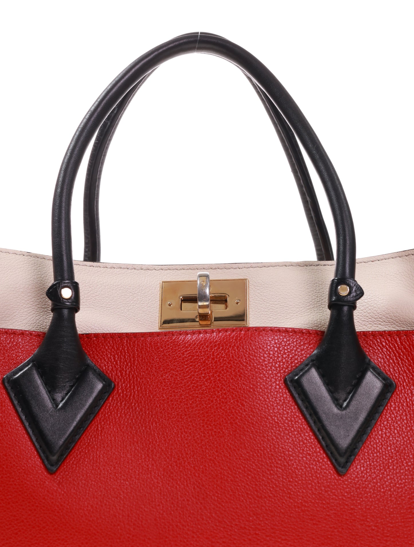 LOUIS VUITTON On My Side MM Leder Rot/Schwarz/Braun