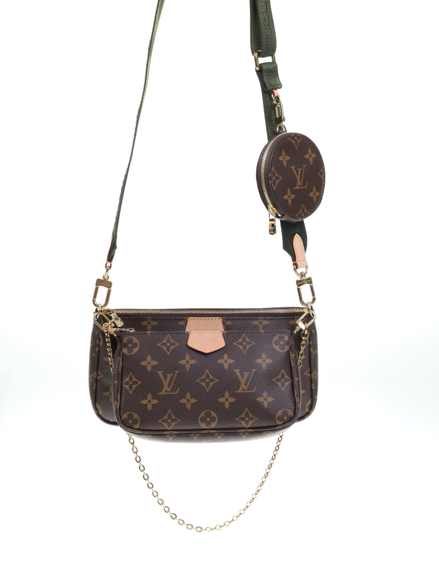 LOUIS VUITTON MULTI POCHETTE ACCESSOIRES M44813 KHAKI FULLSET